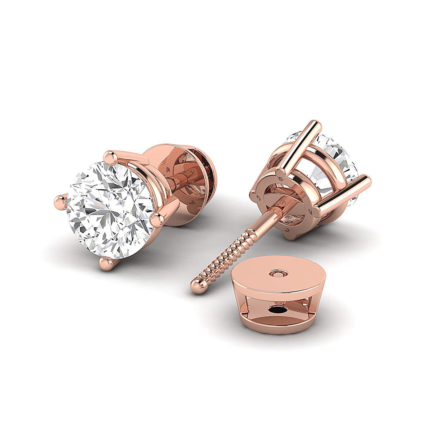0.30 to 4 Carat Lab Created Diamond Stud Earrings - Round Brilliant Cut, SI-FG Clarity | 100% Pure Diamond Jewelry for Women | Perfect Gift for Anniversary, Wedding & Special Occasions