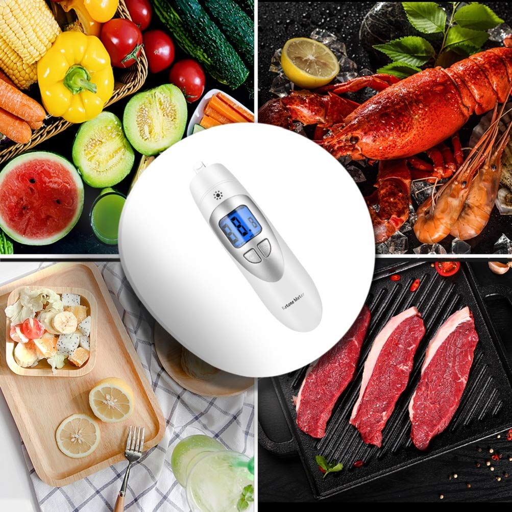 Ketone Breathalyzer for Ketosis Testing - Portable Ketogenic Breath Analyzer with 10 Disposable Mouthpieces (White) | Perfect for Keto Diet, Weight Loss & Fitness Tracking