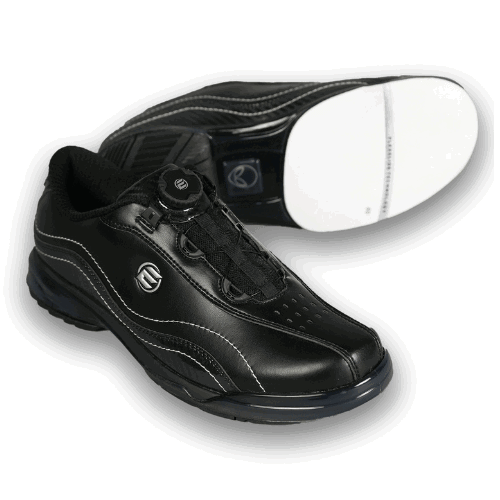 Elite Men’s Predator Black/Carbon Right Hand Bowling Shoes - Premium Performance for Competitive Bowlers & League Play