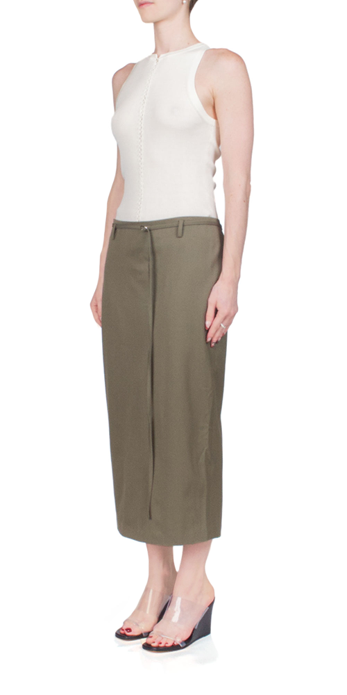 Stylish Belted Pencil Skirt for Women - High Waist Slim Fit Office Work Skirt - Perfect for Business Attire, Cocktail Parties & Formal Events