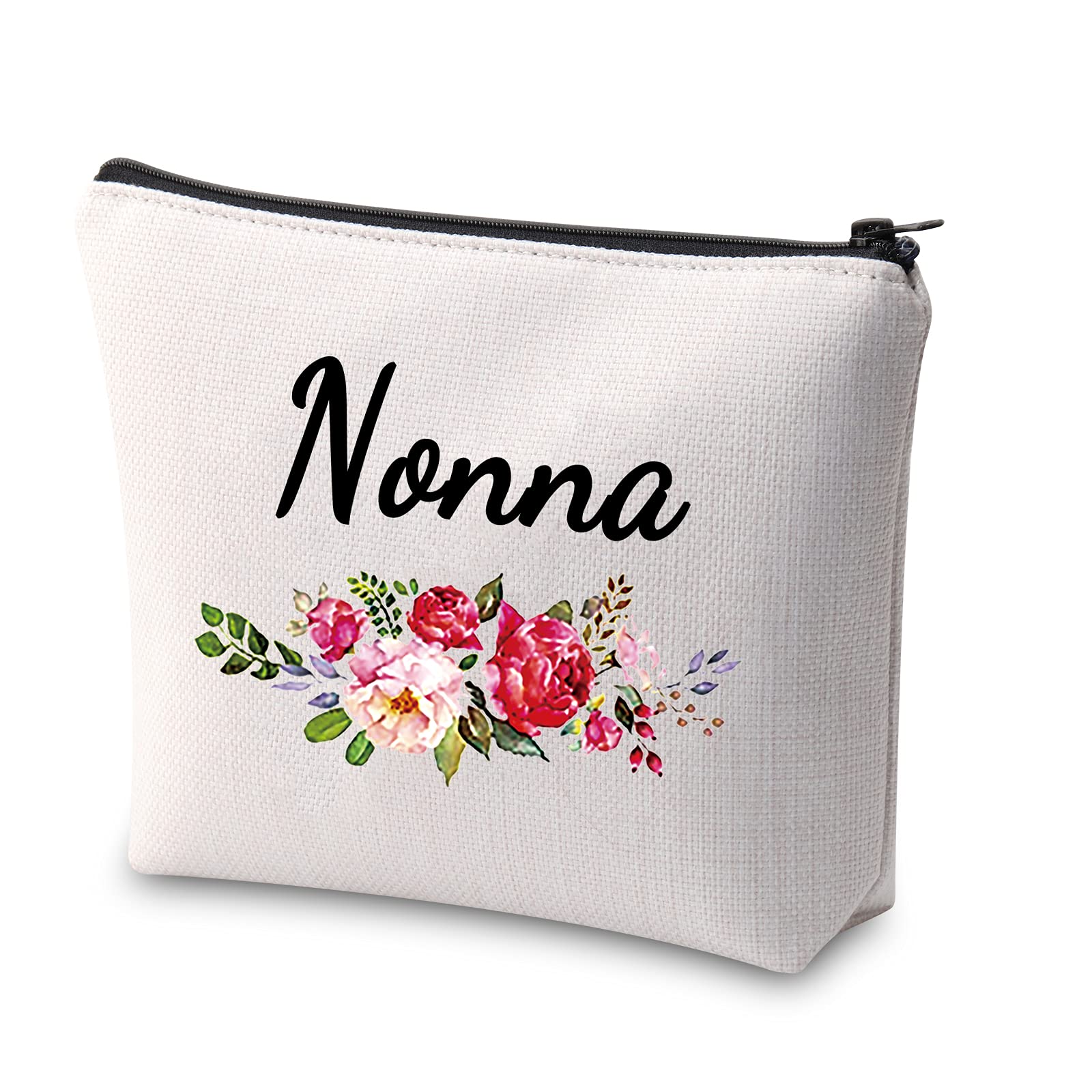 Best Nonna Makeup Bag - Cute Cosmetic Bag for Grandma, Nana, Mema - Perfect Gift for Nonna, Grandmother, Nonnie - Travel, Home & Daily Use Organizer