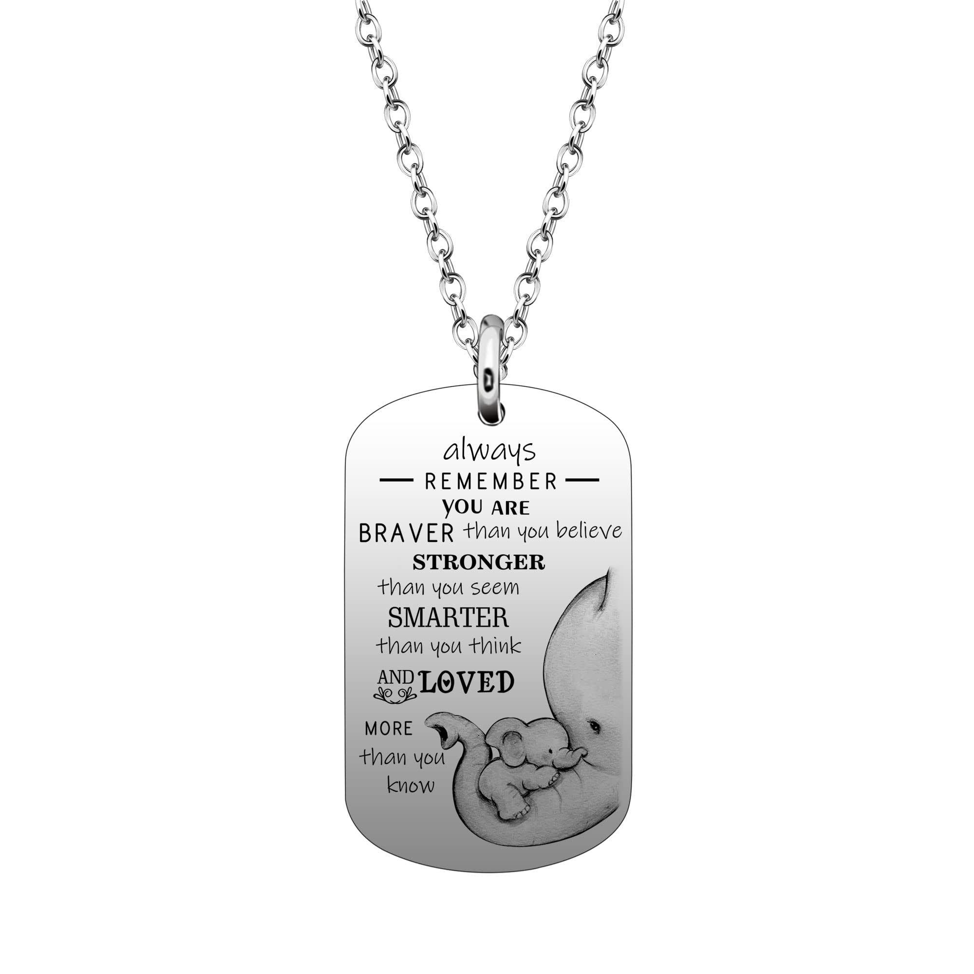 Elephant Necklace for Women & Teens - Inspirational Jewelry Gift for Her, Daughter, Son, Birthday & Graduation - Perfect for Daily Wear & Special Occasions