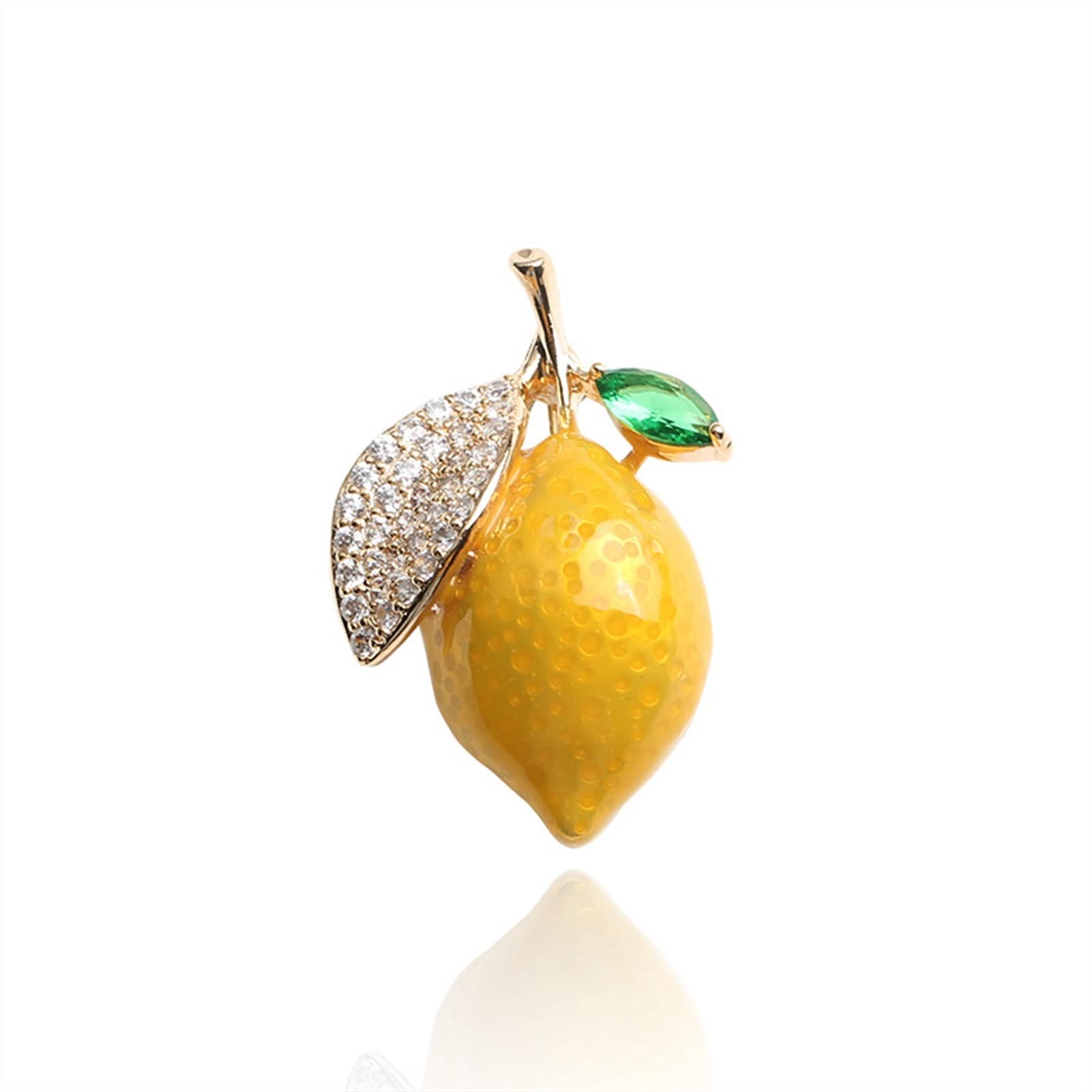 Stylish Lemon Enamel Brooch Pin for Men & Women - Elegant Orange & Yellow Jewelry Accessory for Wedding, Party, Casual Wear - Perfect for Coats, Jackets & Shirts