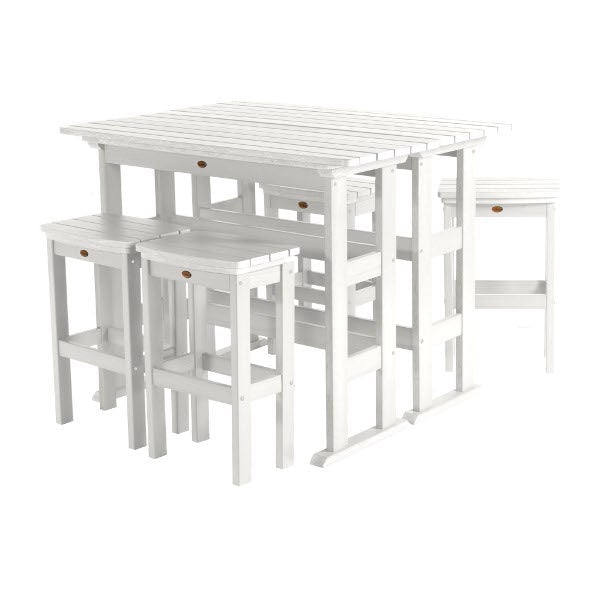 Lehigh 6-Piece Bar Height Balcony Patio Set - Outdoor Dining & Entertaining Furniture for Small Spaces
