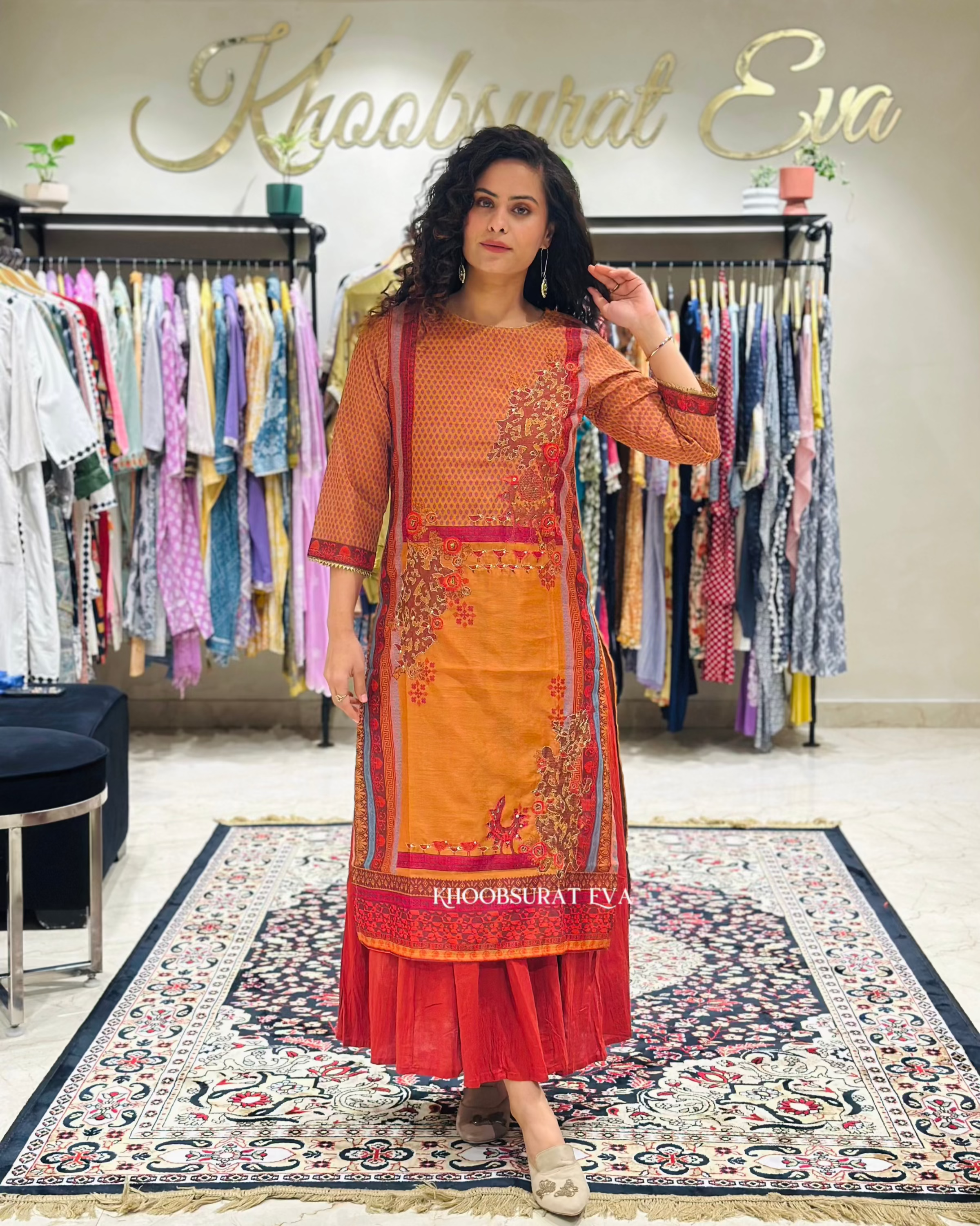 Stylish Kashmiri Red Kurta Set for Women - Traditional Indian Ethnic Wear for Festivals, Weddings & Special Occasions