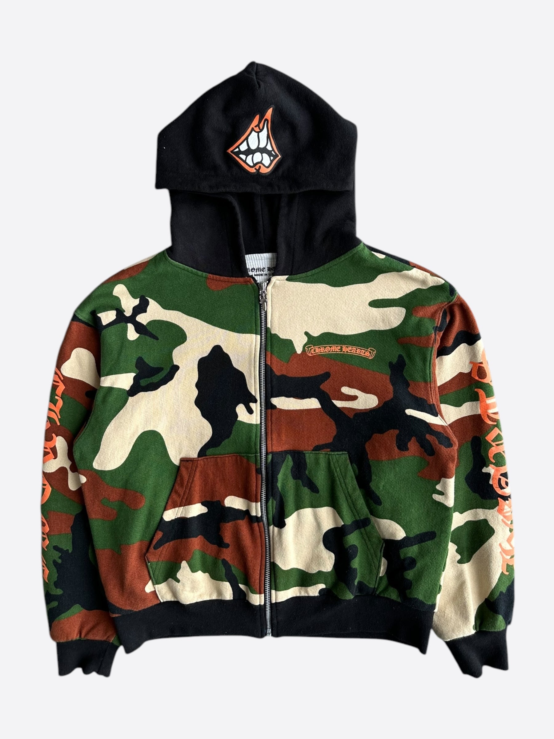 Chrome Hearts Matty Boy Camouflage Caution Zip Up Hoodie for Men - Stylish Streetwear Pullover with Premium Quality - Perfect for Urban Fashion & Casual Outfits