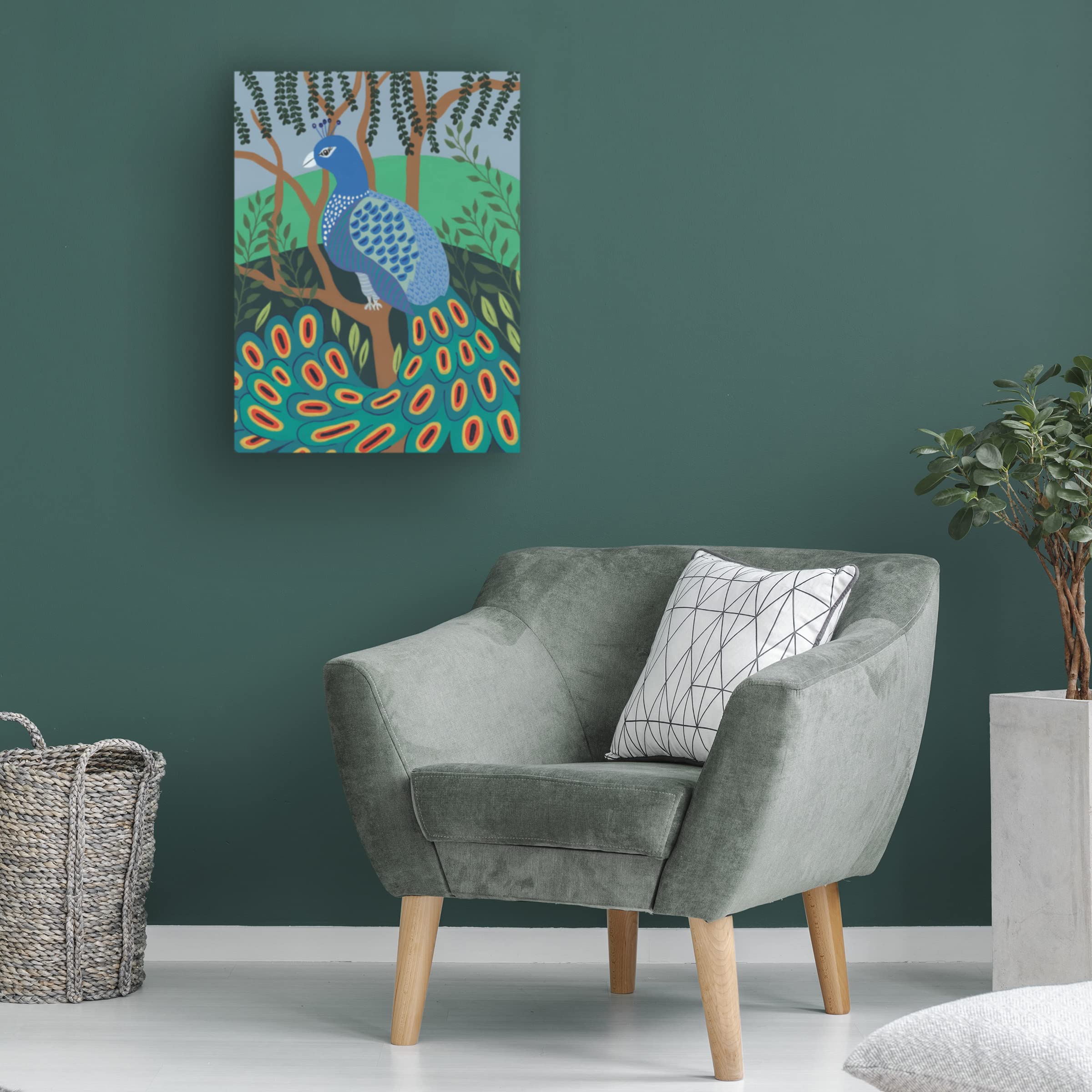 Trademark Fine Art 'Dandy Peacock II' Canvas Wall Art by Regina Moore - Elegant Home Decor for Living Room, Bedroom & Office