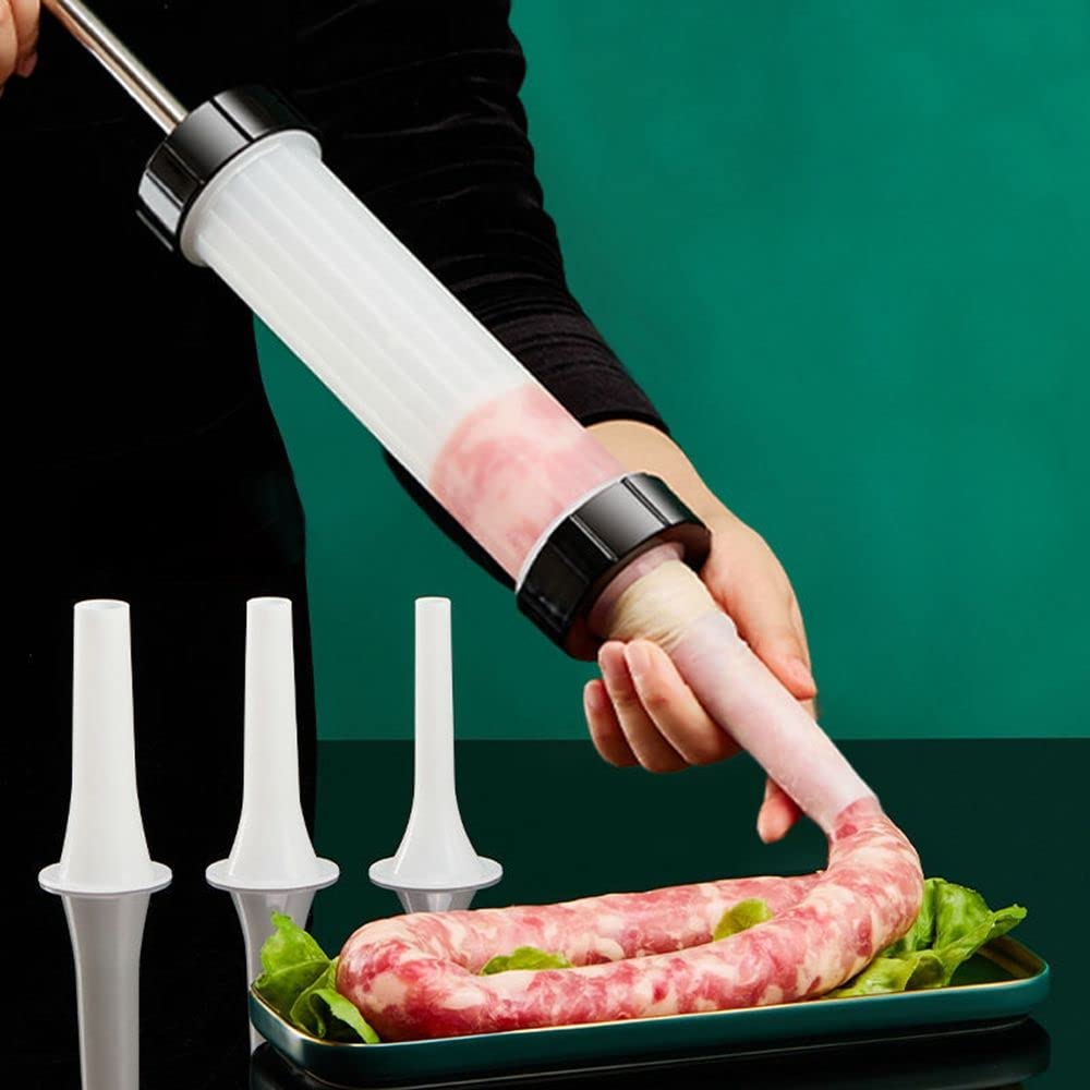 Shiyi Manual Sausage Stuffer Machine - Heavy Duty Meat Grinder & Filler for Homemade Sausages, Salami, Bratwurst - Perfect for Kitchen, BBQ, Camping & Food Prep (AMF5X0A2GWUS)