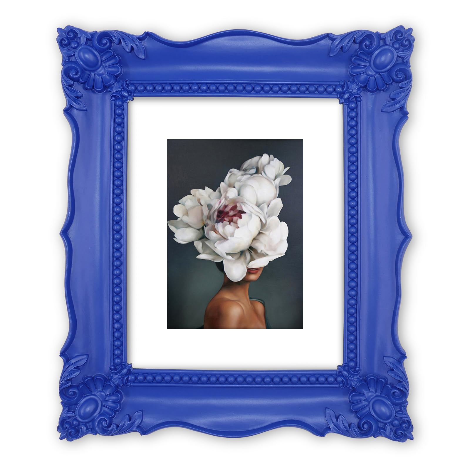 SIMON'S SHOP Baroque Style 8x10 Picture Frame - Elegant Blue Photo Frame for Wall Display, Home Decor & Gift Giving | Perfect for Weddings, Graduations & Family Portraits