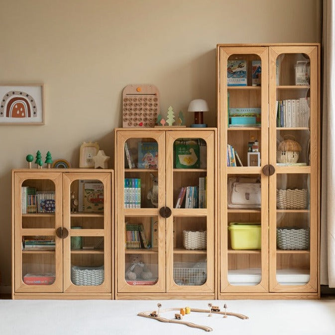 Solid Oak Wood Kids Bookcase & Bookshelf - Durable Children's Book Storage for Bedroom, Playroom, and Classroom Organization