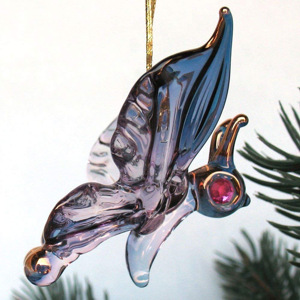 Hand Blown Glass Butterfly Christmas Ornament - Elegant Holiday Tree Decoration for Home, Party & Festive Decor