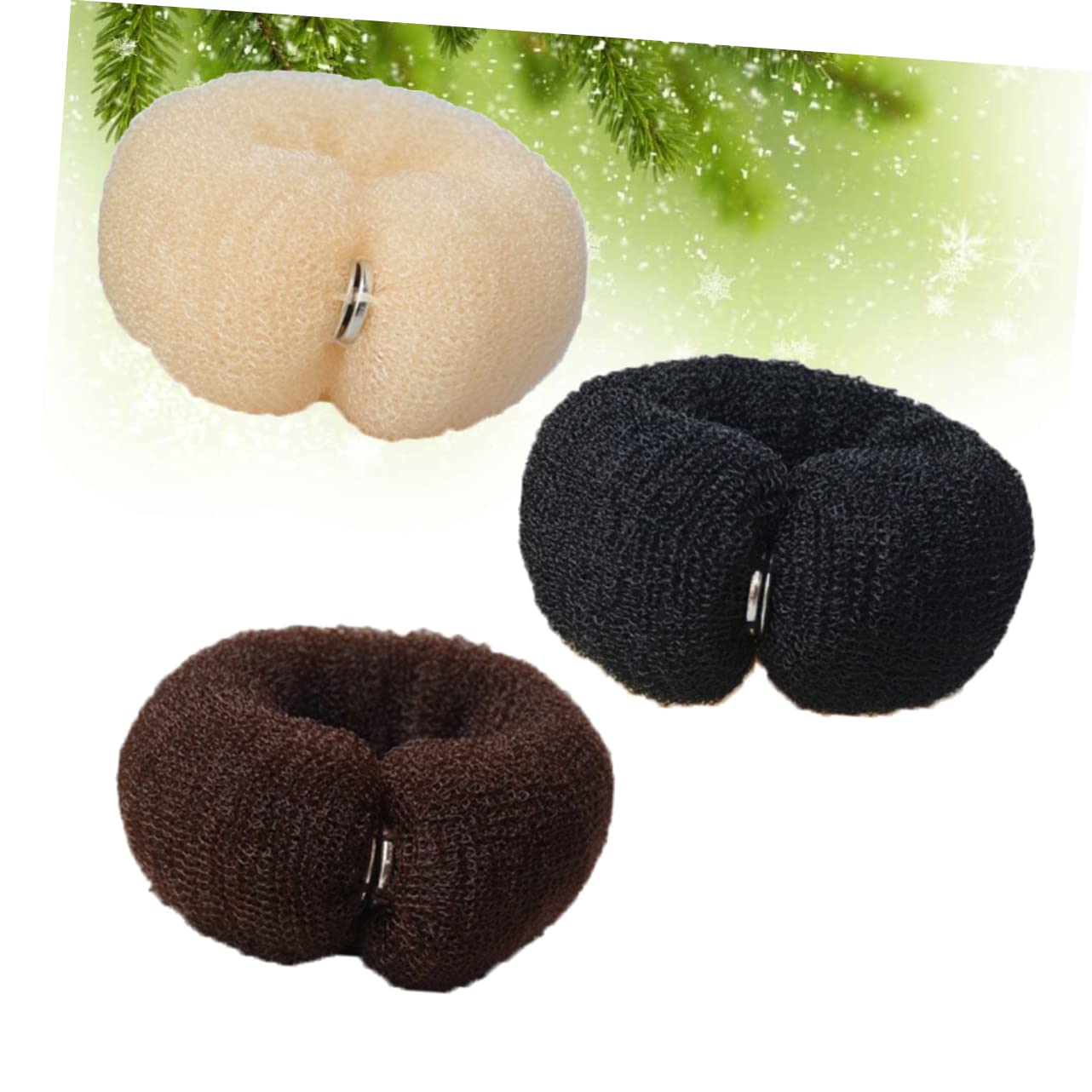 Mikinona 3Pcs Nylon Hair Bun Maker - Ponytail Holder & DIY Hair Styling Accessory - Soft Long Strip Design for Quick & Easy Updos - Perfect for Women's Hair Curling & Long-Lasting Styles (Great for Parties, Weddings & Everyday Use)