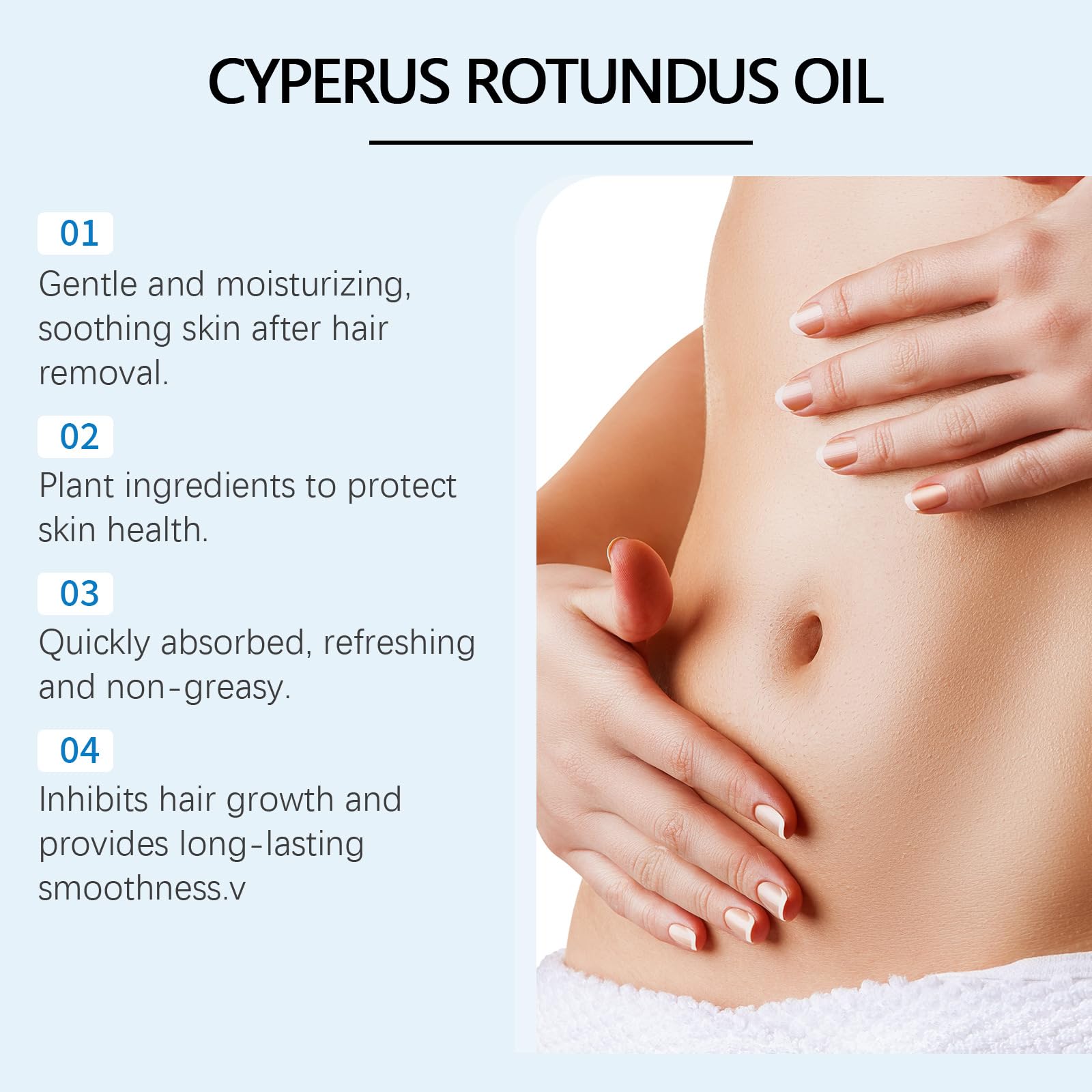 Organic Cyperus Rotundus Oil for Hair Removal & Skin Care - Natural Topical Cyprus Rotundus Oil for Smooth Skin After Shaving (1 Pack) - Perfect for Post-Shave Soothing & At-Home Hair Removal Treatments