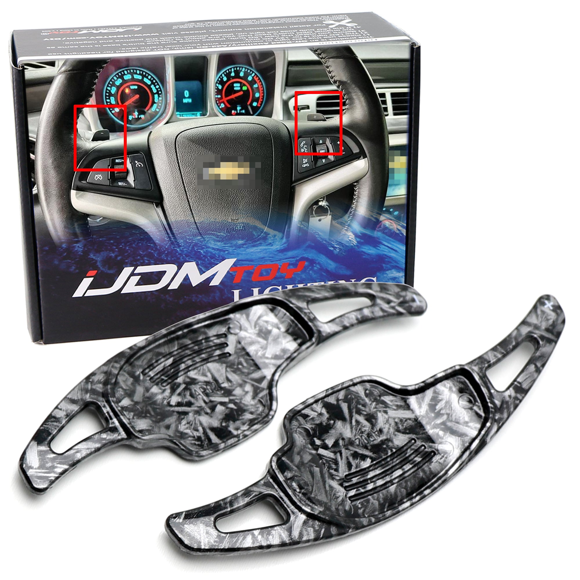 Forged Carbon Fiber Steering Wheel Paddle Shifters for Chevy 5th Gen Camaro - Upgrade Your Driving Experience | Racing & Performance Enhancement
