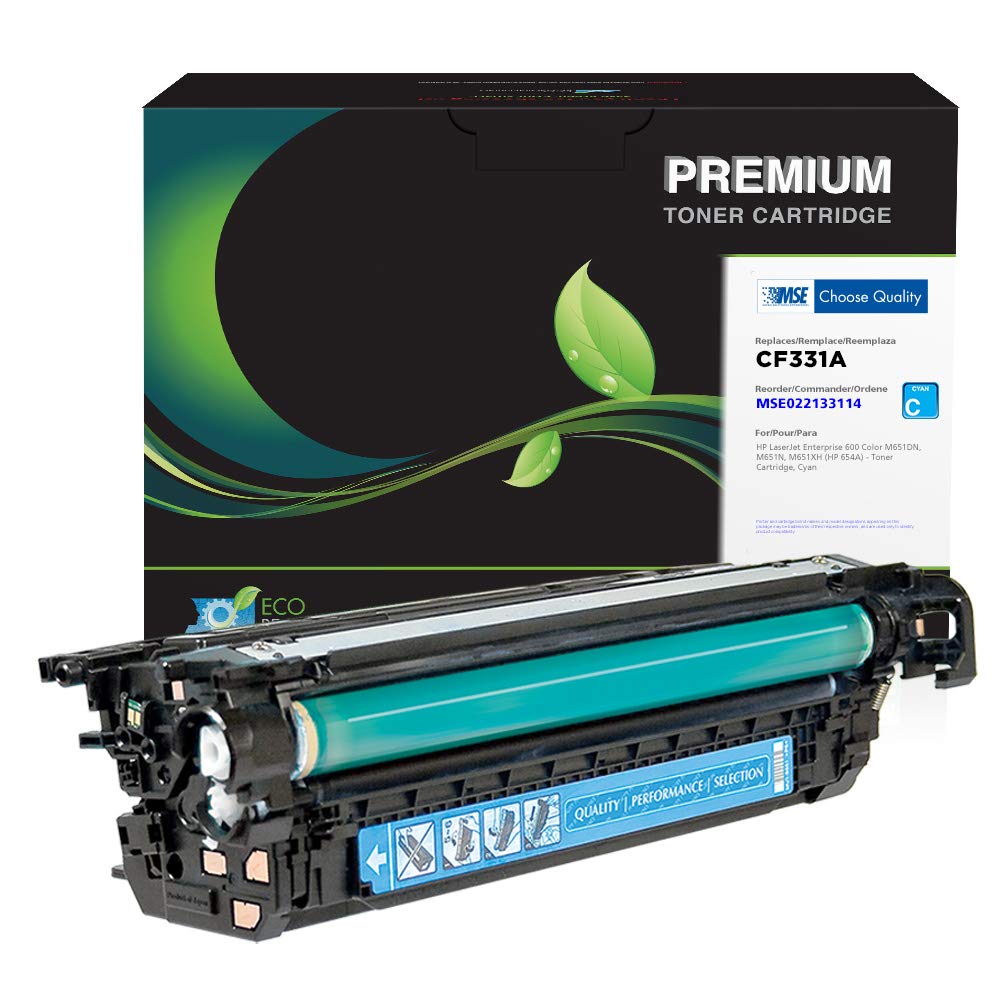 High-Quality MSE Remanufactured Toner Cartridge Replacement for HP CF331A (HP 654A) - Cyan | Compatible with HP Printers | Perfect for Home & Office Printing Needs