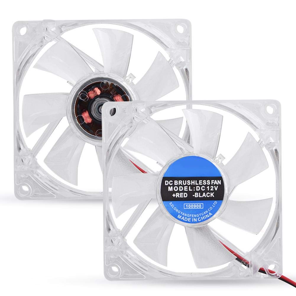 4Pin Mute PC Case Cooling Fan 80mm - Blue LED Light 12V Computer Cooler for Desktop Case Cooling | Quiet Cooling Solution for Gaming PC, Office Computer & Home Theater Setup