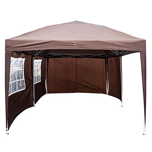 3 x 6m Two Windows Waterproof Folding Tent - Dark Coffee Color for Camping, Outdoor Events & Emergency Shelter