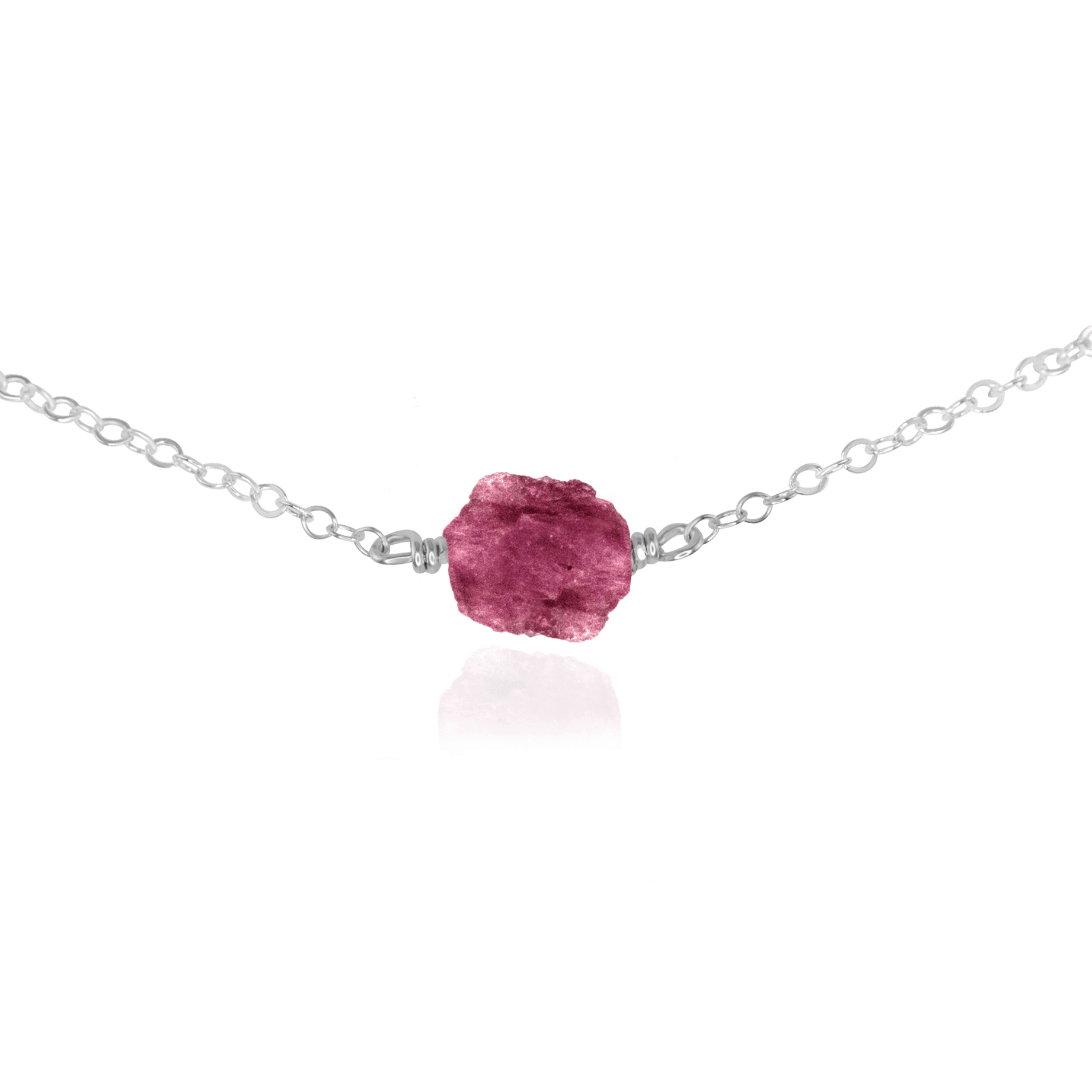 Natural Raw Pink Tourmaline Crystal Nugget Choker Necklace - Healing Stone Jewelry for Women, Spiritual Gift, Boho Style Accessory | Perfect for Meditation, Yoga & Energy Healing