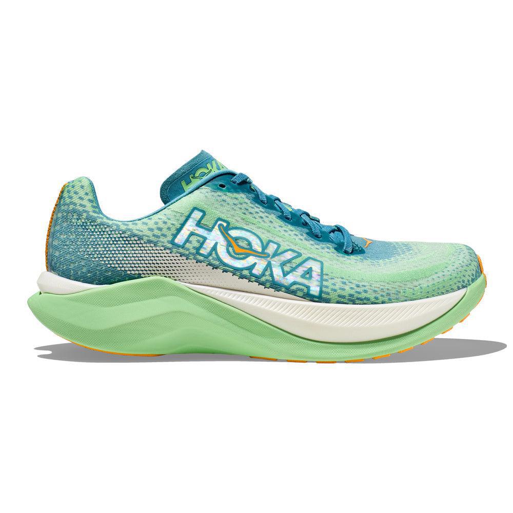Hoka Mach X Men's Running Shoes - Ocean Mist/Lime Glow - Size 12.5 D Medium - Lightweight Performance Sneakers for Road Running & Marathon Training