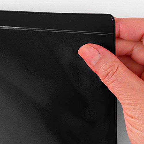 StoreSMART Heavy Duty Black Plastic File Jackets with Hook & Loop Closure - 200-Pack (FJ85PQBKV2-200) - Perfect for Office Document Organization & File Storage