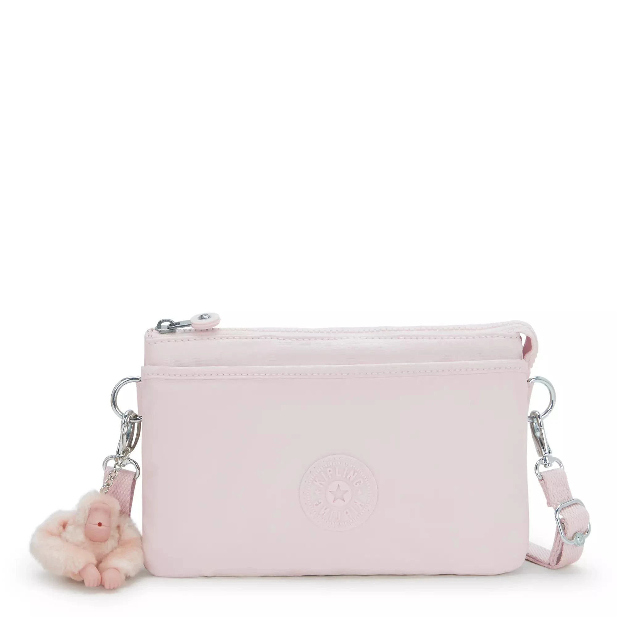 Kipling Riri Metallic Crossbody Bag - Pink Shine | Stylish Women's Shoulder Purse for Everyday Use, Travel & Shopping