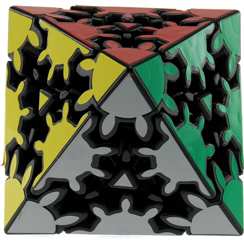 Timur Gear Corner Turning Octahedron Puzzle - Black Body 3D Brain Teaser for Adults & Kids - Perfect for Stress Relief, Office Desk Toy, and STEM Learning Activities