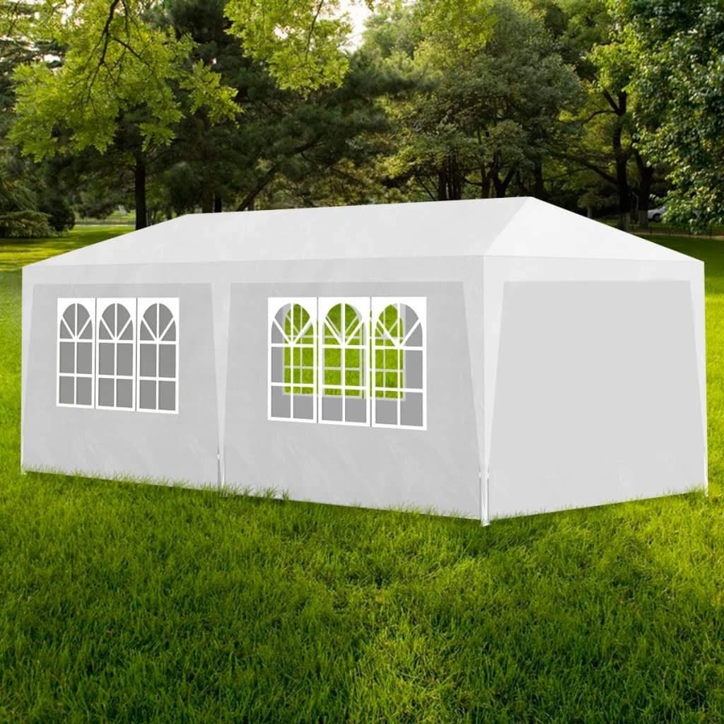 FAMIROSA 10'x20' White Heavy Duty Party Tent - Waterproof Outdoor Gazebo Canopy with Steel Frame for Garden, Patio, Wedding, BBQ & Camping | Perfect for Backyard Parties, Catering Events & Sun Shelter