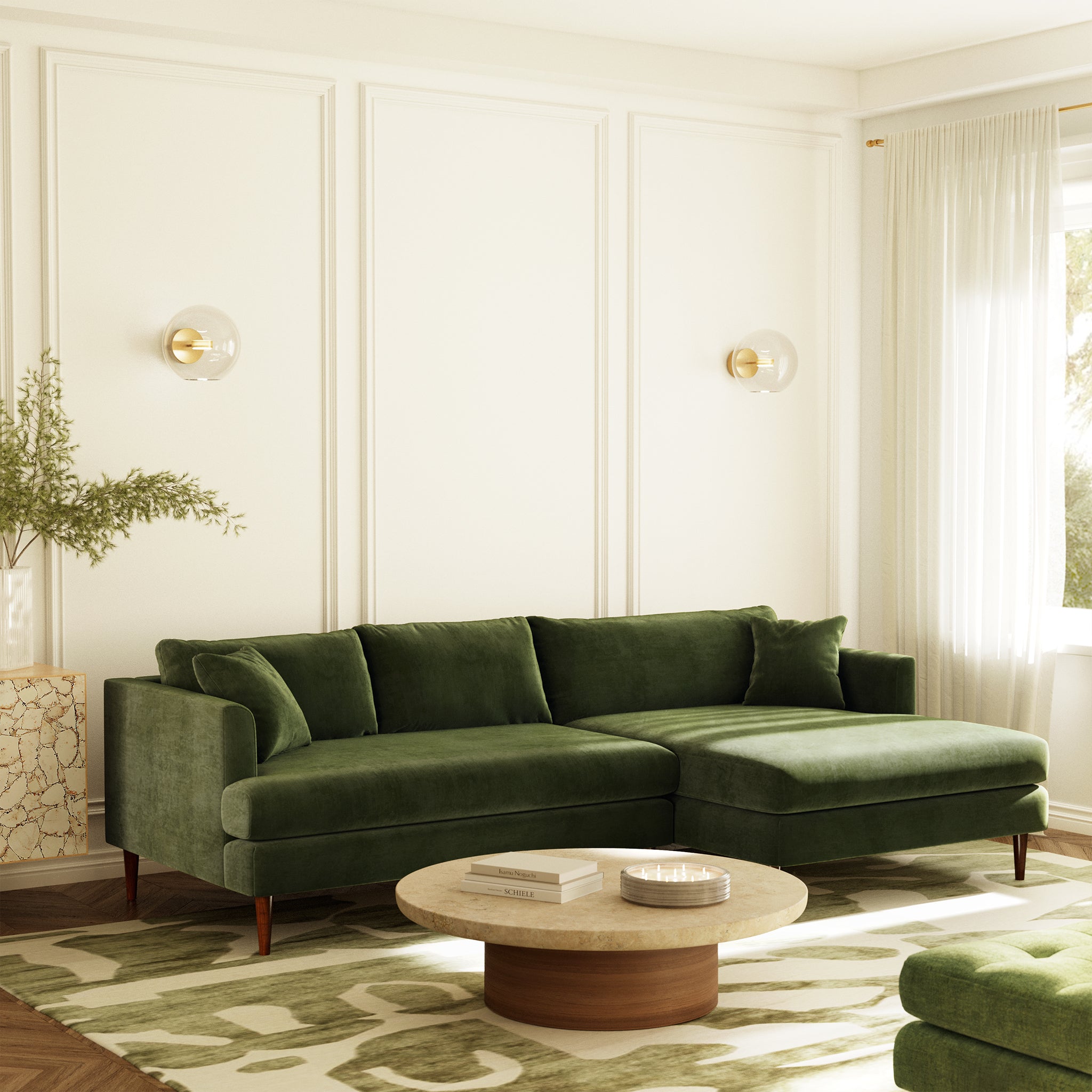 Lucerne Right Facing Sectional Sofa with Extra Wide Chaise Lounge - Modern L-Shaped Couch for Living Room, Family Room & Home Theater Comfort