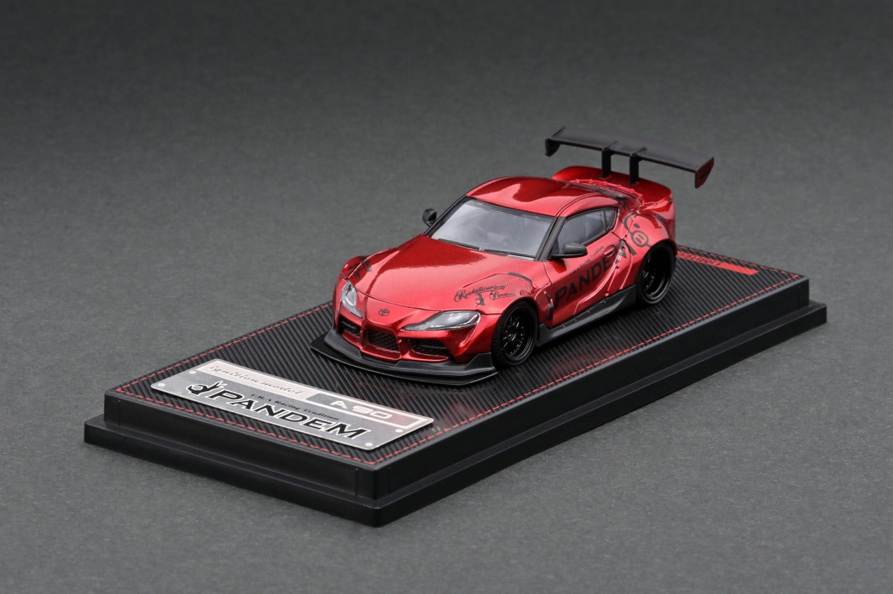 1/64 Scale PANDEM Toyota Supra A90 Diecast Model Car - Red Metallic Finish - Collectible Toy for Car Enthusiasts & Display for Home/Office Decor