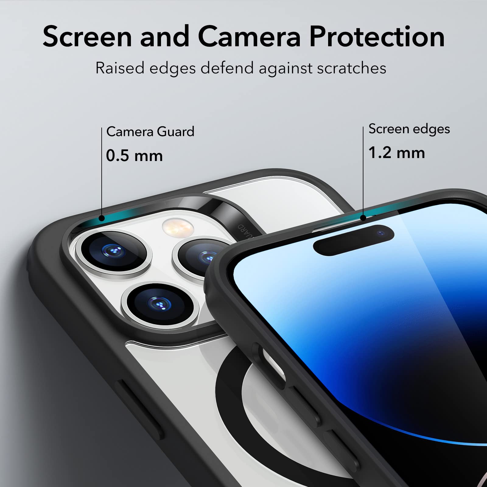 ESR Magnetic Case for iPhone 14 Pro Max 6.7 inch - Military-Grade Shockproof Protection, Scratch-Resistant Clear Black Hybrid Cover with MagSafe Compatibility | Perfect for Work, Travel & Everyday Use