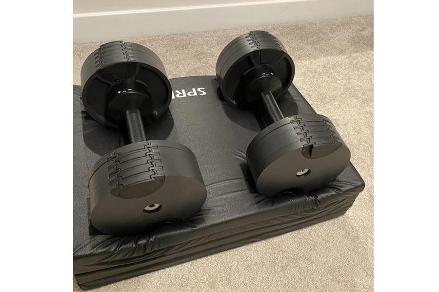 NÜOBELL 50lb Adjustable Dumbbells Set - Premium Matte Black Home Gym Weights for Strength Training & Fitness Workouts