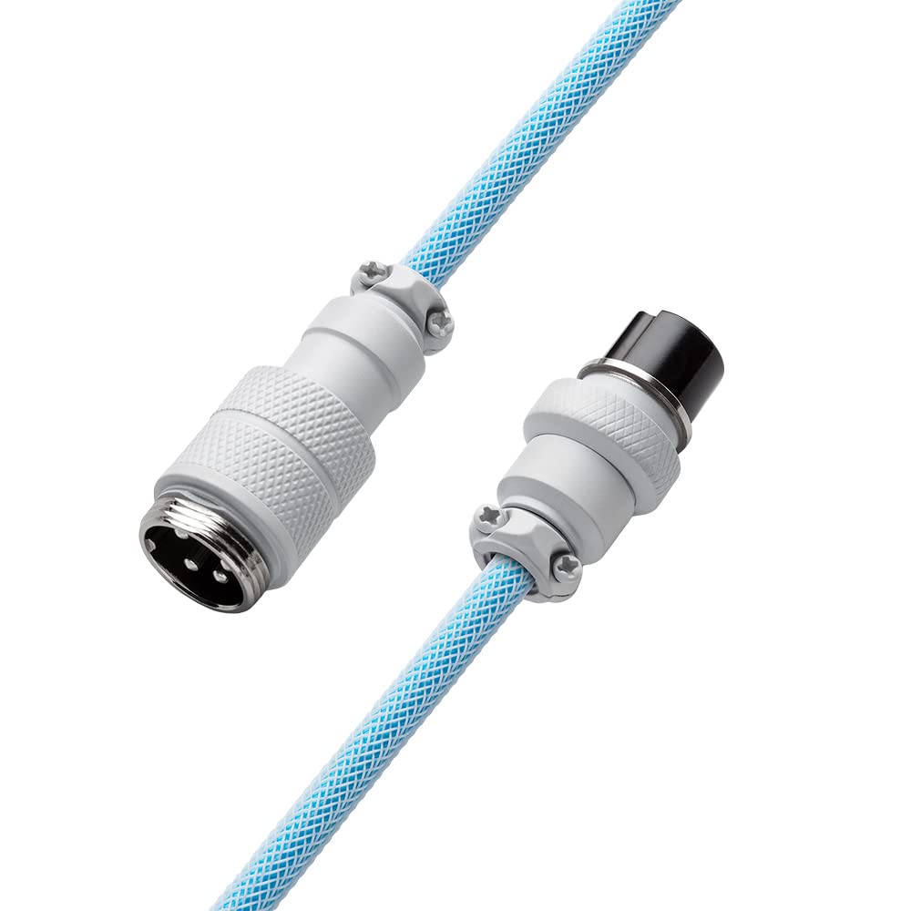 CableMod Pro Straight Keyboard Cable - USB A to USB C 5.9ft (150cm) - Blueberry Cheesecake Color - Premium Braided USB Cable for Mechanical Keyboards - Perfect for Gaming, Office & Home Setup