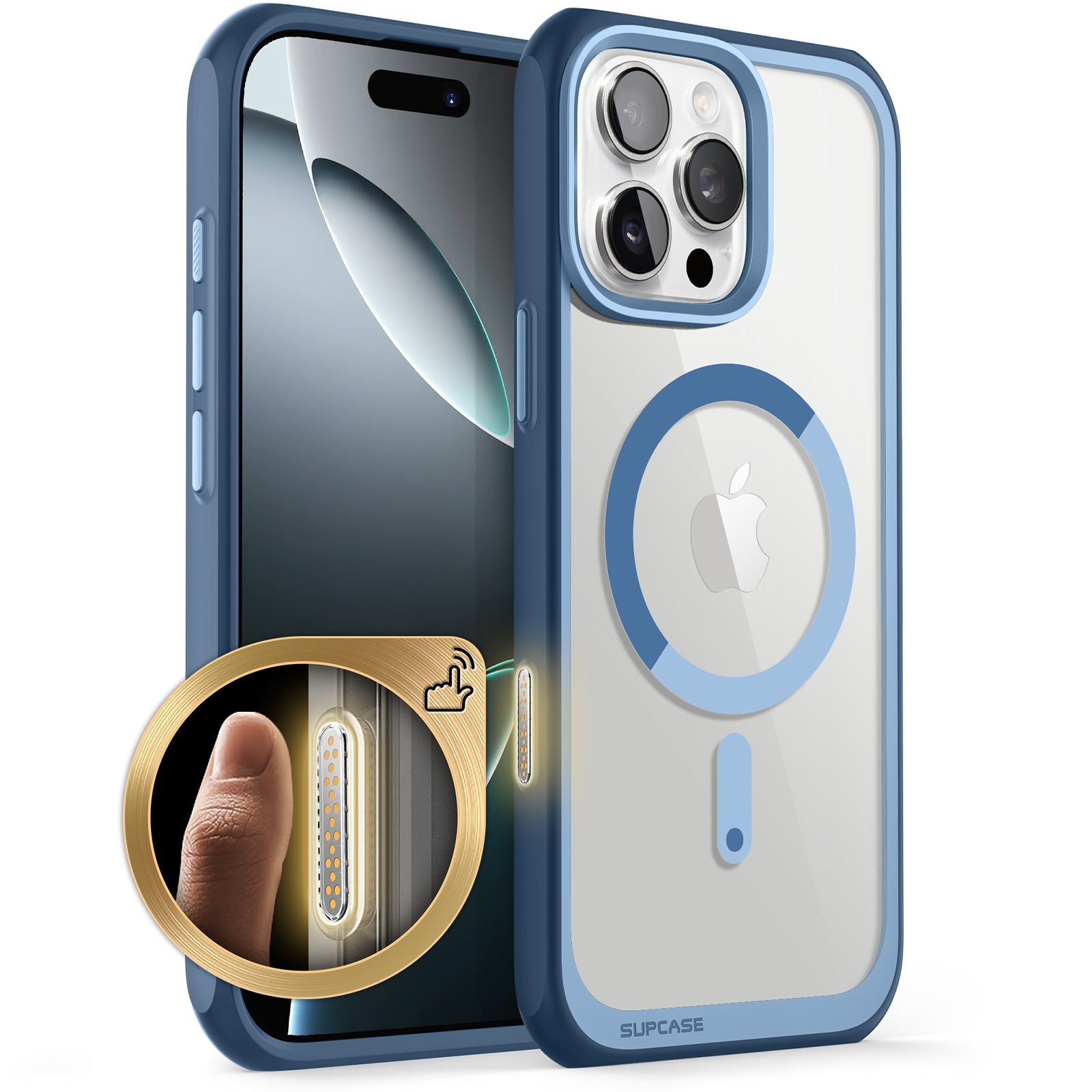 iPhone 16 Pro Max Case 6.9 Inch - Unicorn Beetle MAG Slim Clear Protective Cover with MagSafe & Camera Control Button - Shockproof Blue Phone Case for Daily Use, Travel & Outdoor Activities