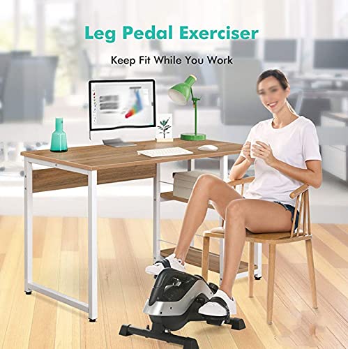 Portable Magnetic Mini Exercise Bike - Arm & Leg Pedal Exerciser for Home & Office Workout, Compact Desk Bike for Indoor Fitness, Black/White - Perfect for Under Desk Cycling & Physical Therapy