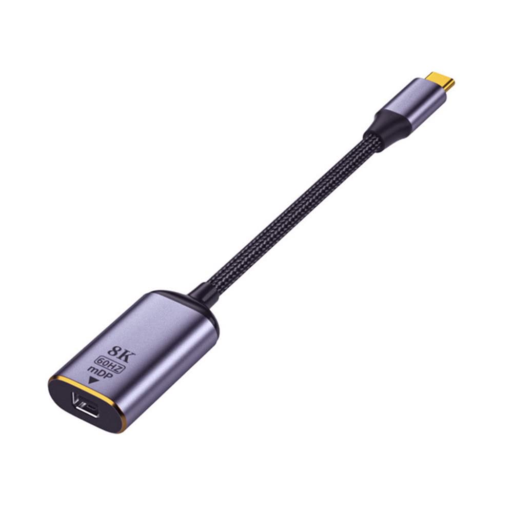 USB4 USB-C to Mini DisplayPort Cable - 8K 60Hz & 4K UHD Monitor Display Adapter - Compatible with MacBook Pro, Dell XPS, HP Laptops for Home Office and Gaming Setup