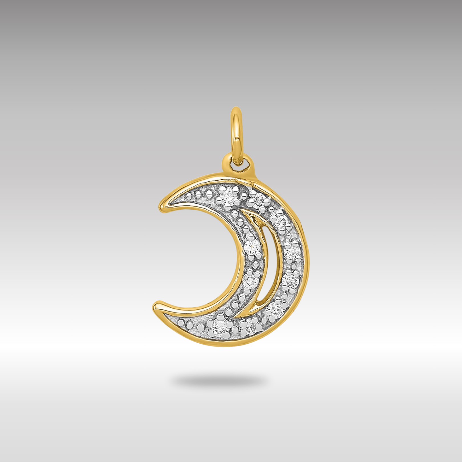 14K Gold Mini Diamond Moon Pendant Necklace - PM5183 | Elegant Jewelry Gift for Women, Perfect for Birthday, Anniversary & Valentine's Day