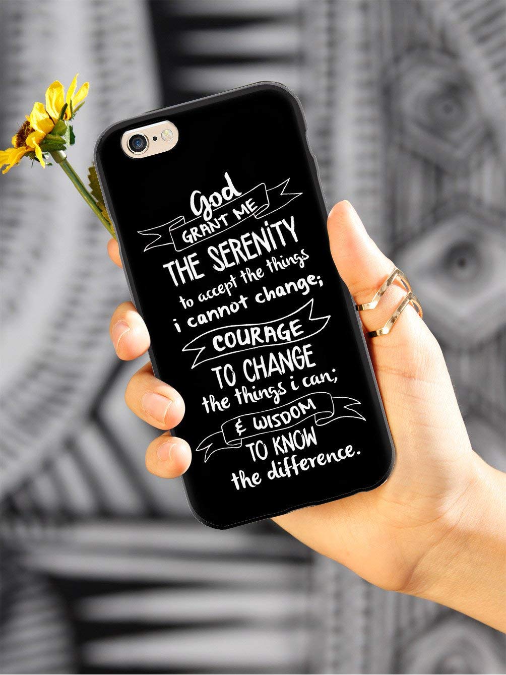 Inspired Cases - iPhone X/Xs Protective Case with 3D Textured Design - Serenity Prayer Chalk Pattern - Shockproof Slim Cover for Apple iPhone X/Xs - Perfect for Daily Use, Travel & Outdoor Activities