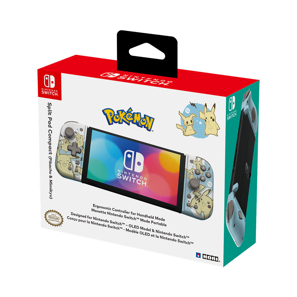 HORI Split Pad Compact Pikachu & Mimikyu for Nintendo Switch - Ergonomic Joy-Con Controller for Handheld Gaming | Perfect for Travel & Long Play Sessions