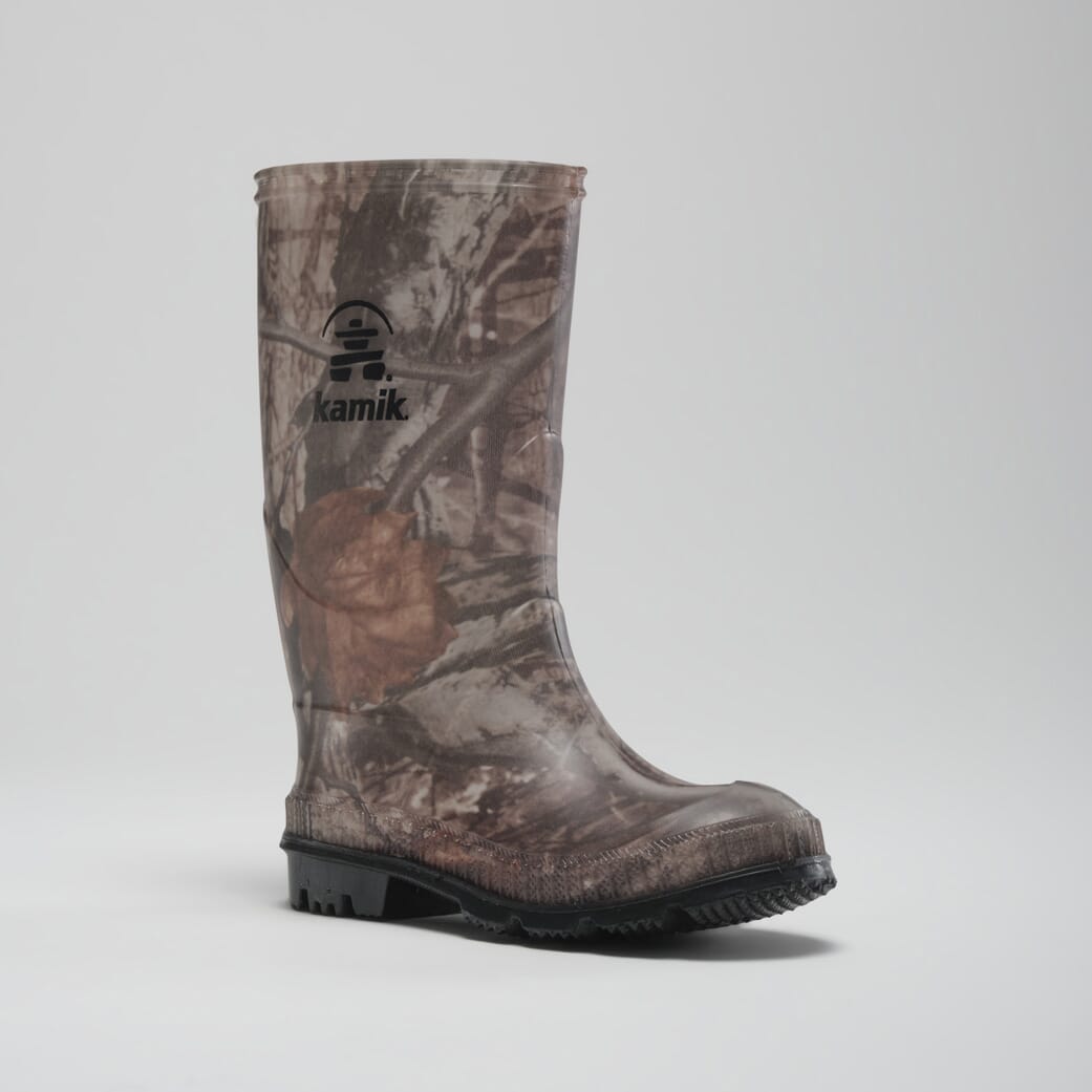 Stomp Camo Kids' Rain Boots - Waterproof & Durable for Outdoor Play, Puddle Jumping & Gardening - Boys & Girls Non-Slip Rubber Boots