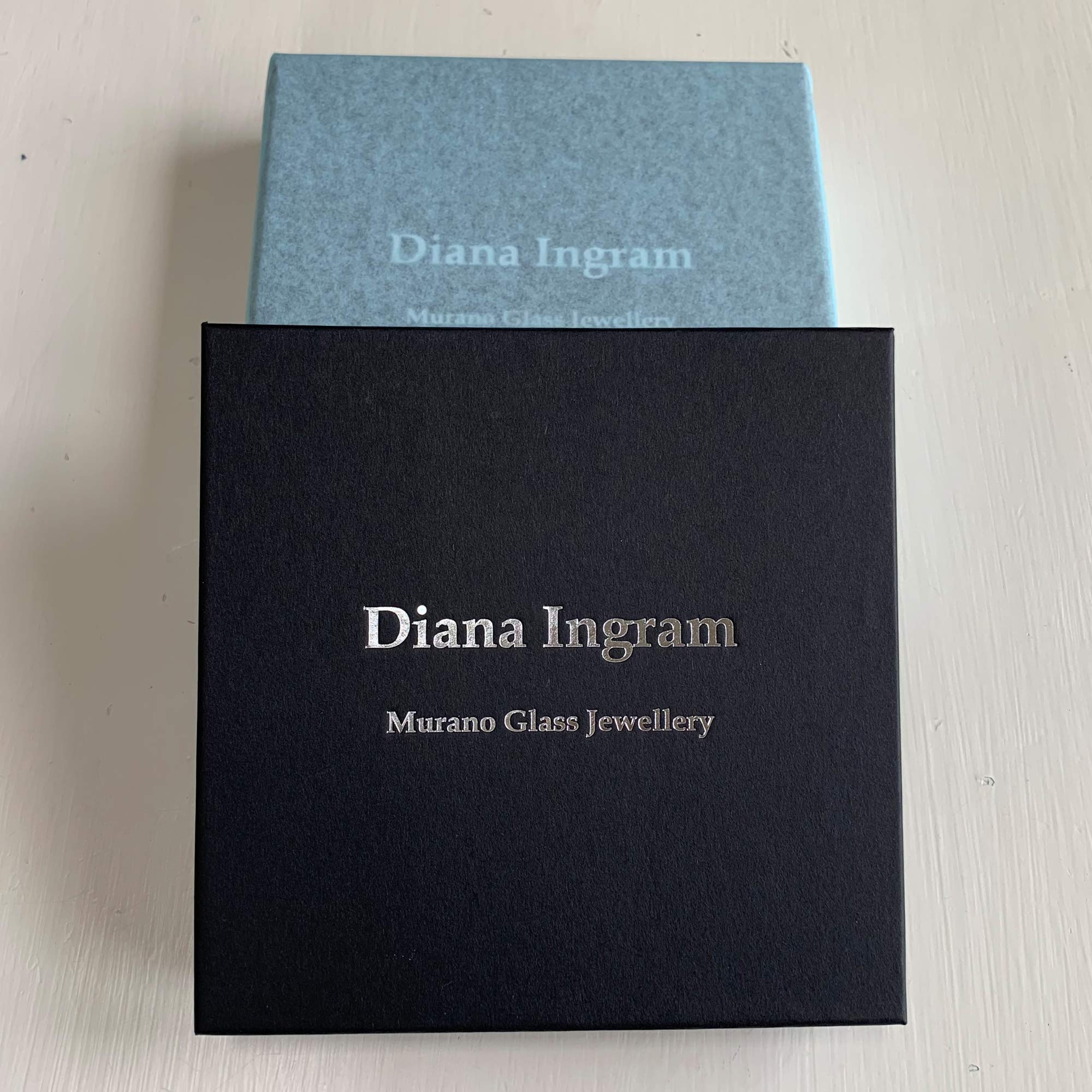 Diana Ingram Sterling Silver Necklace with Blue Translucent Murano Glass Beads – Elegant Medium Lentil Beads for Women | Perfect for Weddings, Parties & Everyday Wear