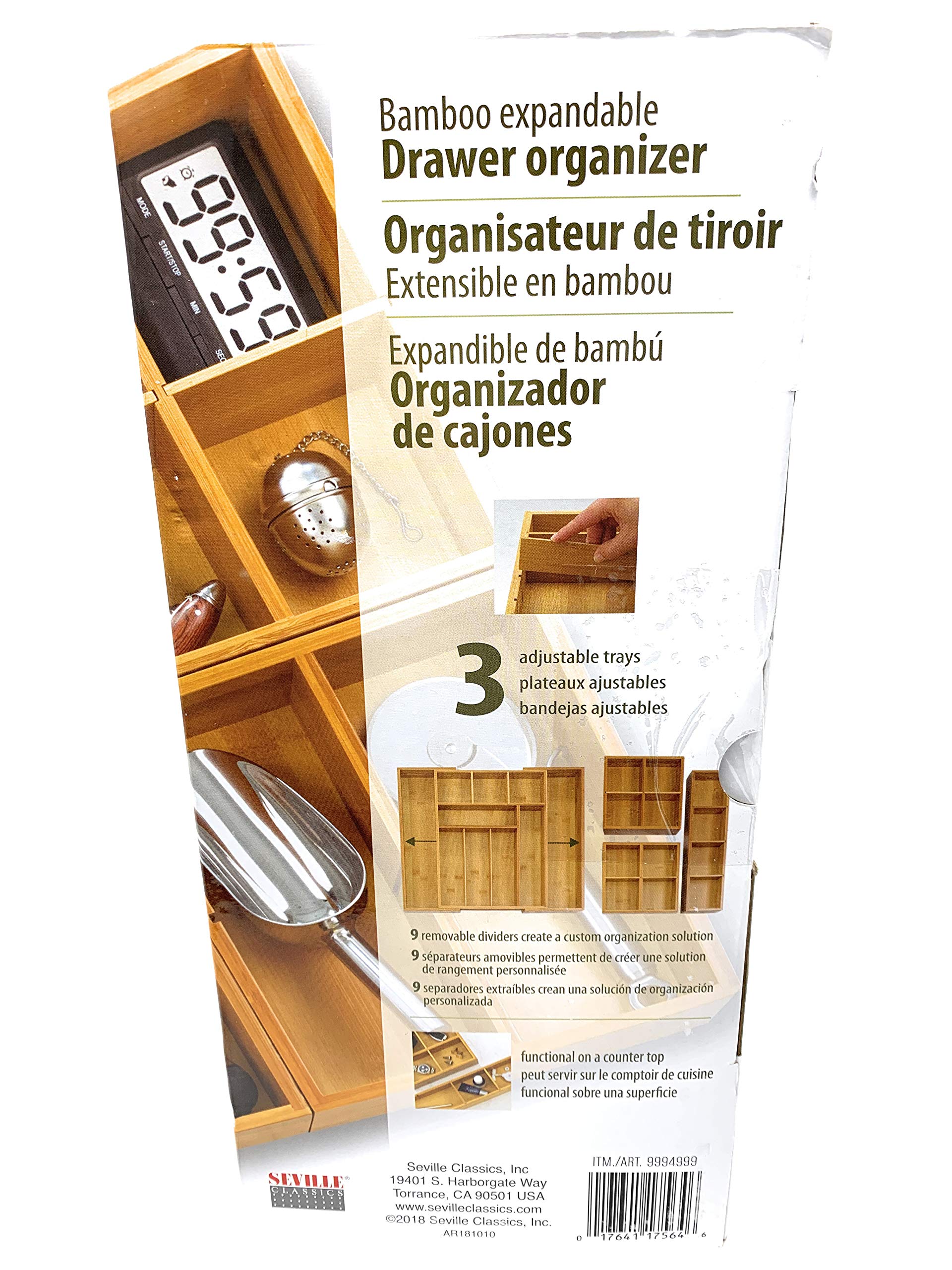 Expandable Bamboo Drawer Organizer - Adjustable Storage for Kitchen, Bathroom, Office & Closet - Perfect for Utensils, Makeup, Office Supplies & Socks