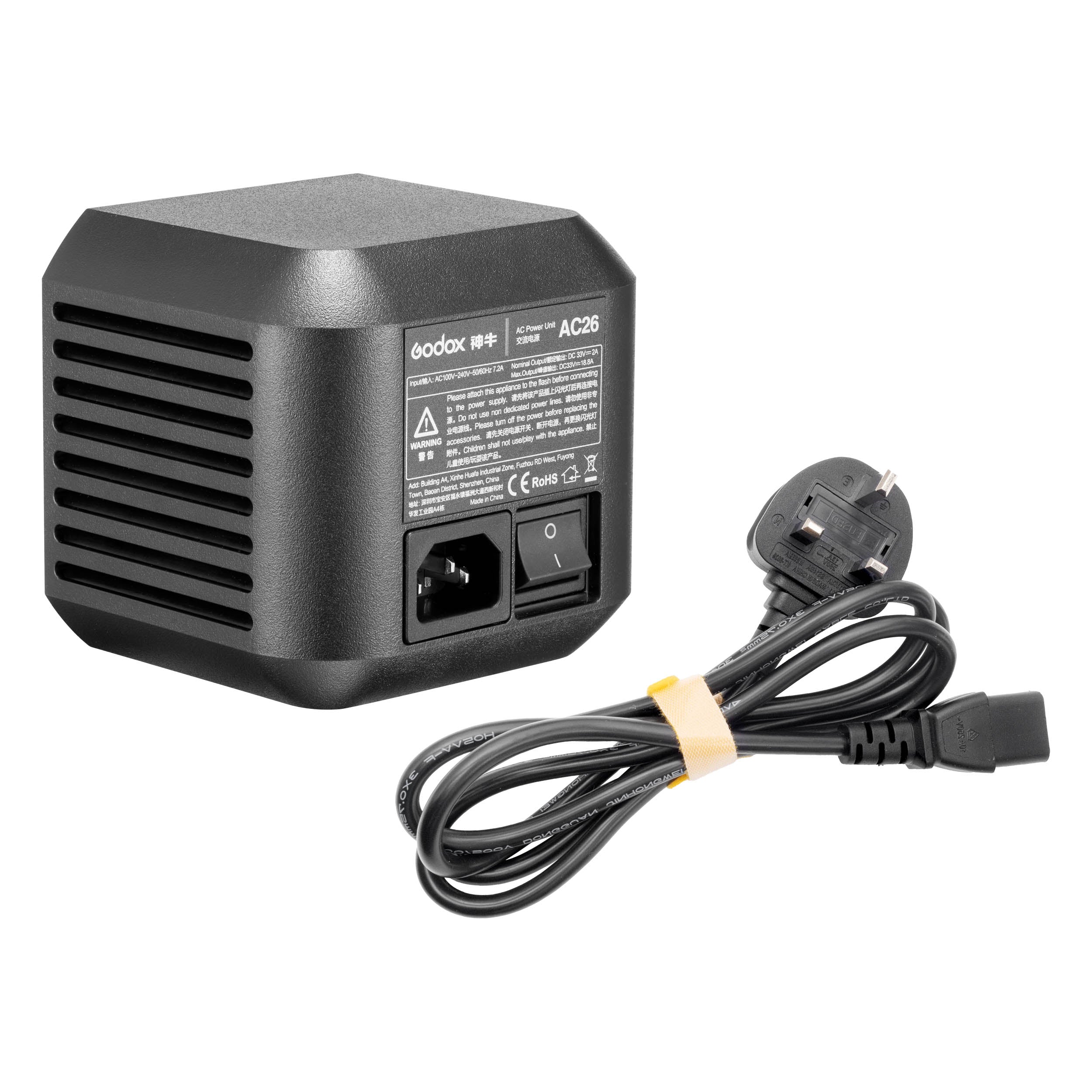 Godox AD600Pro AD600ProII PiXAPRO CITI600Pro AC26 Power Adapter - Replacement Mains Charger for Studio Flash - Perfect for Photography Lighting & On-Location Shoots