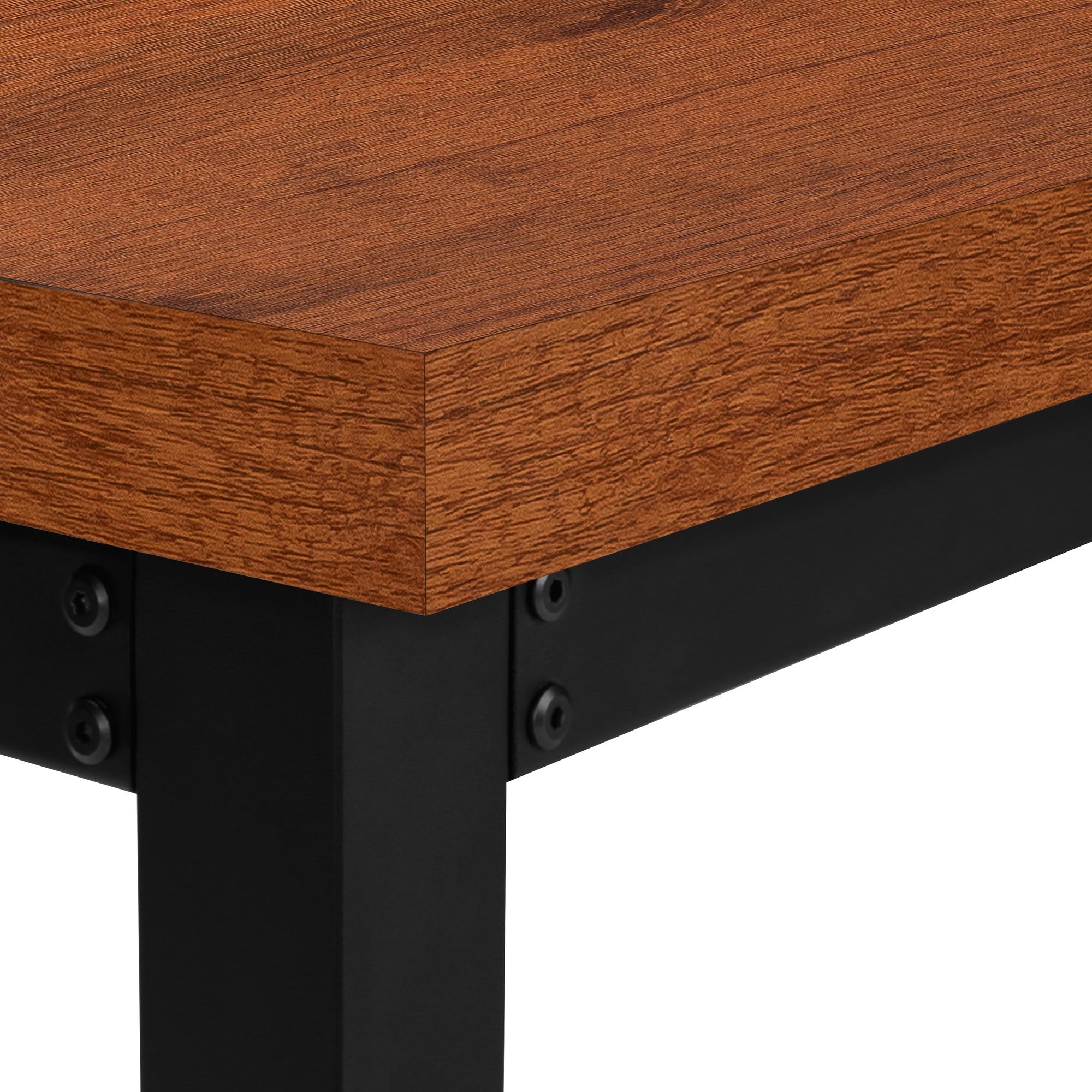 48-Inch Adjustable Height Computer Desk - Cherry Finish & Black Metal Frame for Home Office, Gaming, and Study Workspace