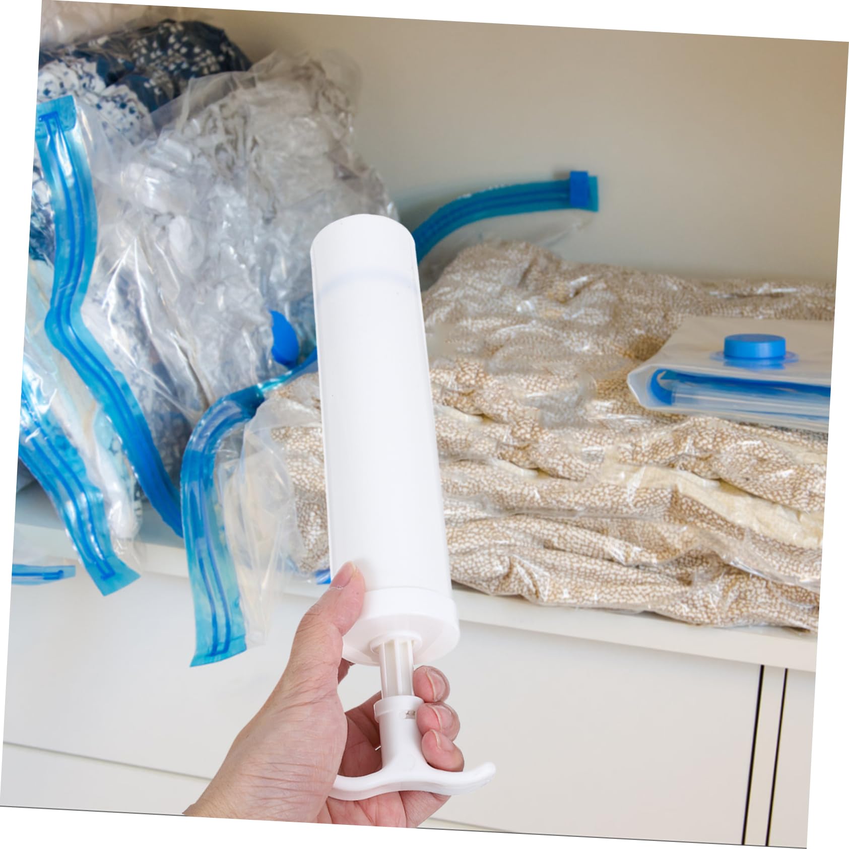 Hand Pump Vacuum Storage Bags for Travel - Manual Compression Bags for Clothes, Blankets & Seasonal Items | Space-Saving Travel Accessories for Luggage & Home Organization