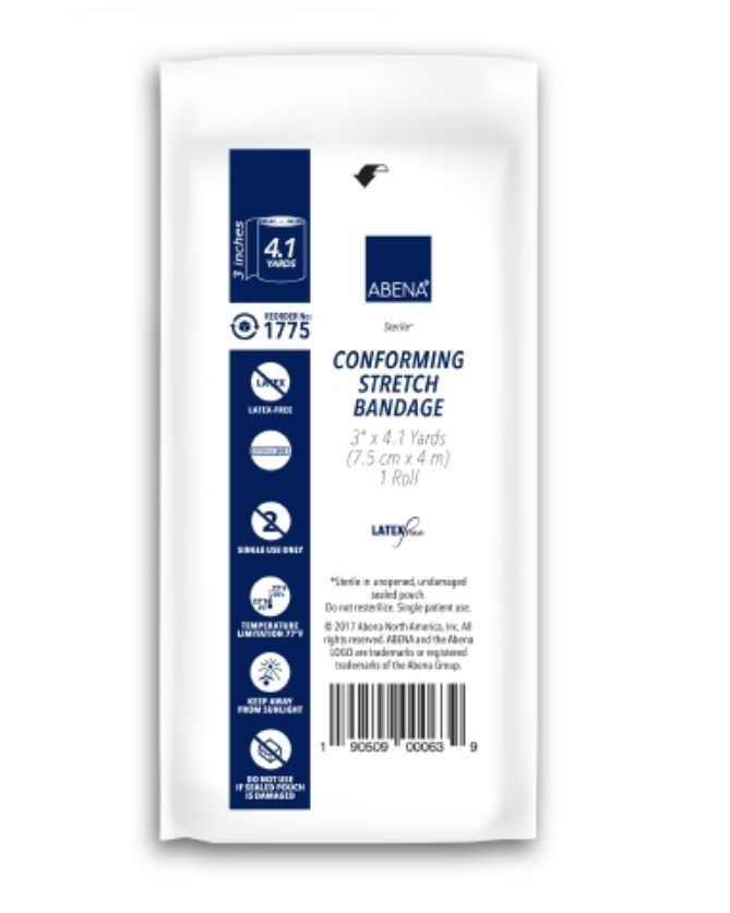 Abena 1775 Conforming Bandage - 96 Pack | Self-Adhesive Medical Wrap for Wound Care & First Aid | Ideal for Hospitals, Clinics & Home Use