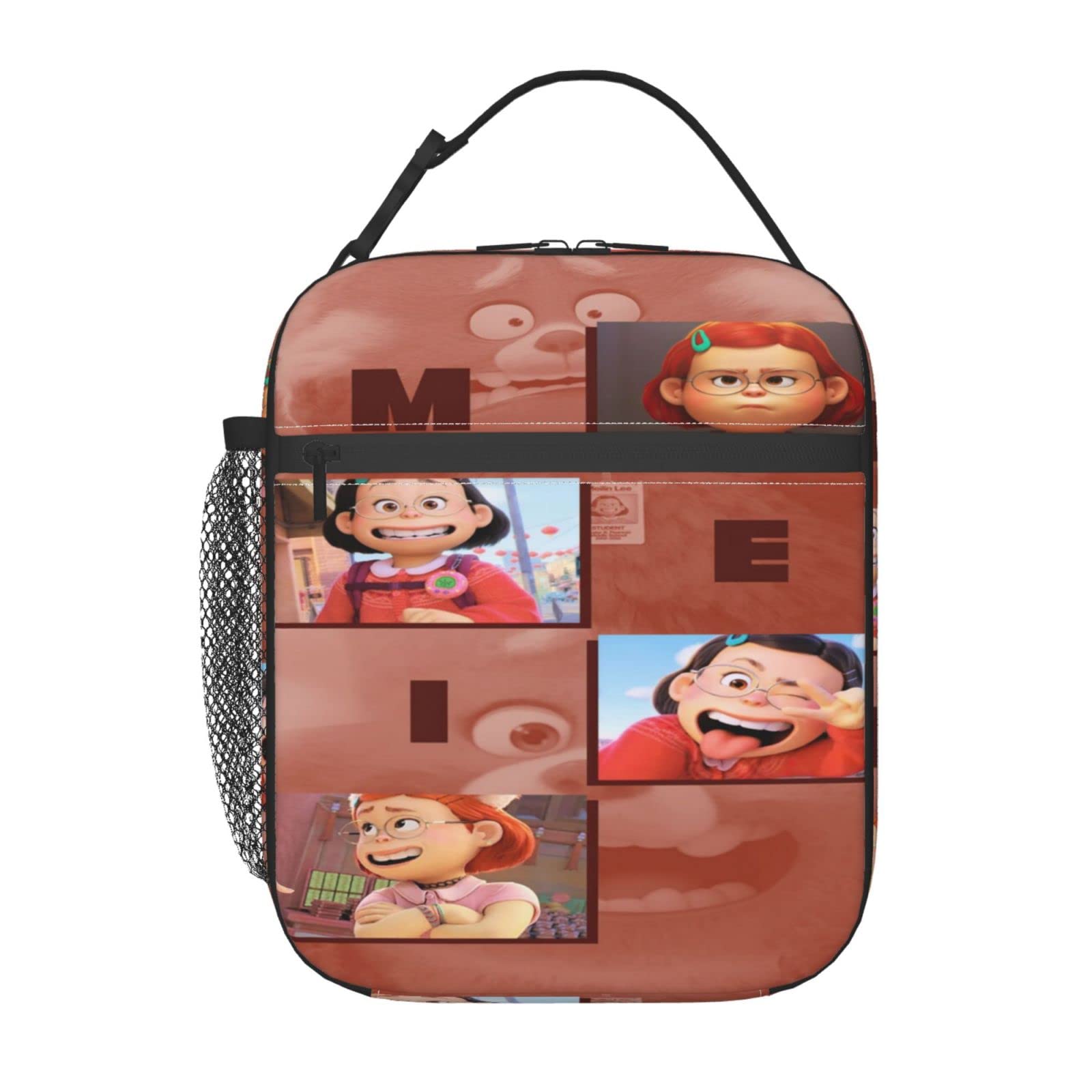 Cute Red Cartoon Lunch Box - Reusable Waterproof Insulated Lunch Bag for Women, Men, Boys & Girls - Portable Meal Prep Cooler Tote for School, Work, Office, Travel & Picnic - Keeps Food Fresh All Day