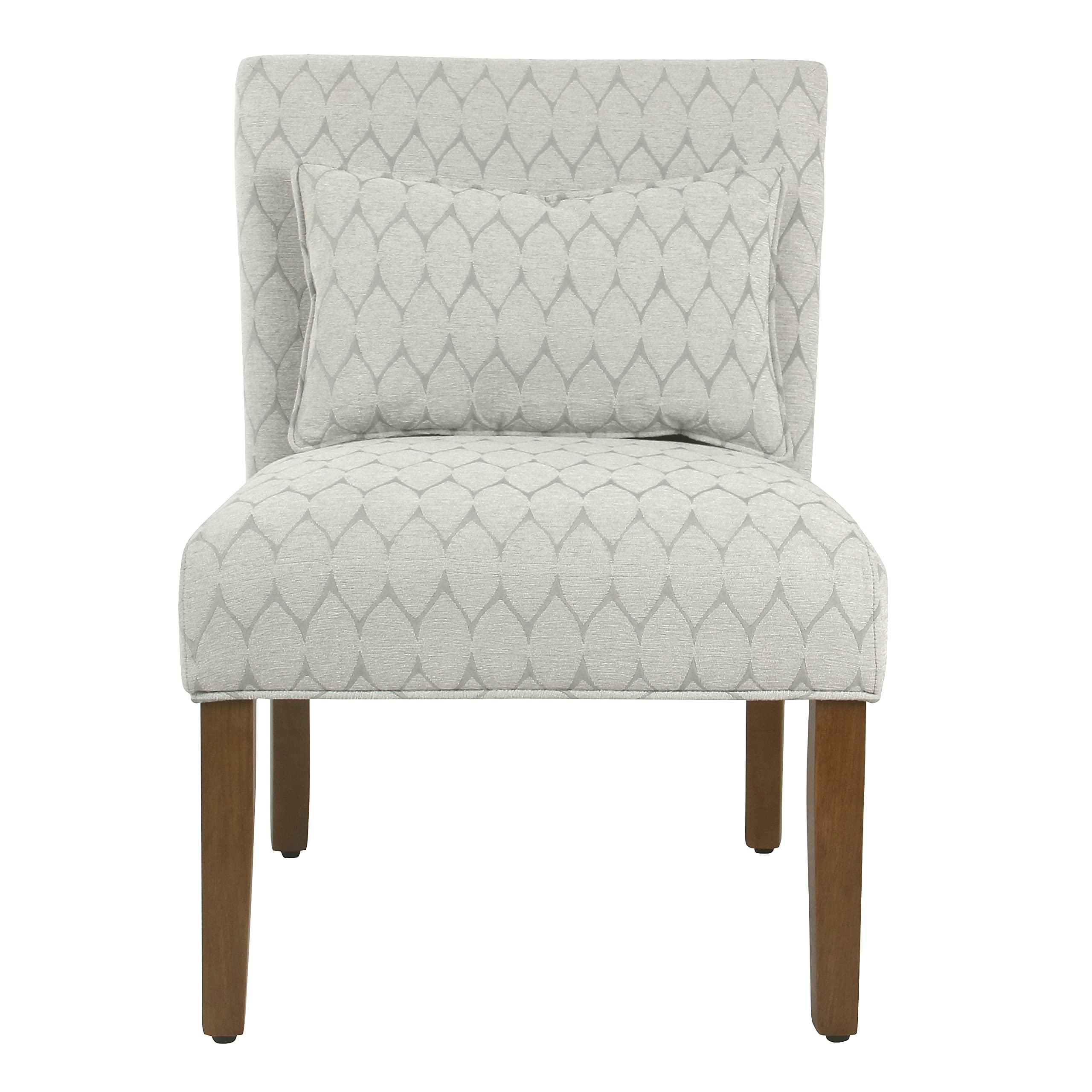 HomePop Parker Accent Chair with Pillow - Textured Gray Upholstered Living Room Chair for Small Spaces, Apartment Decor & Cozy Reading Nook