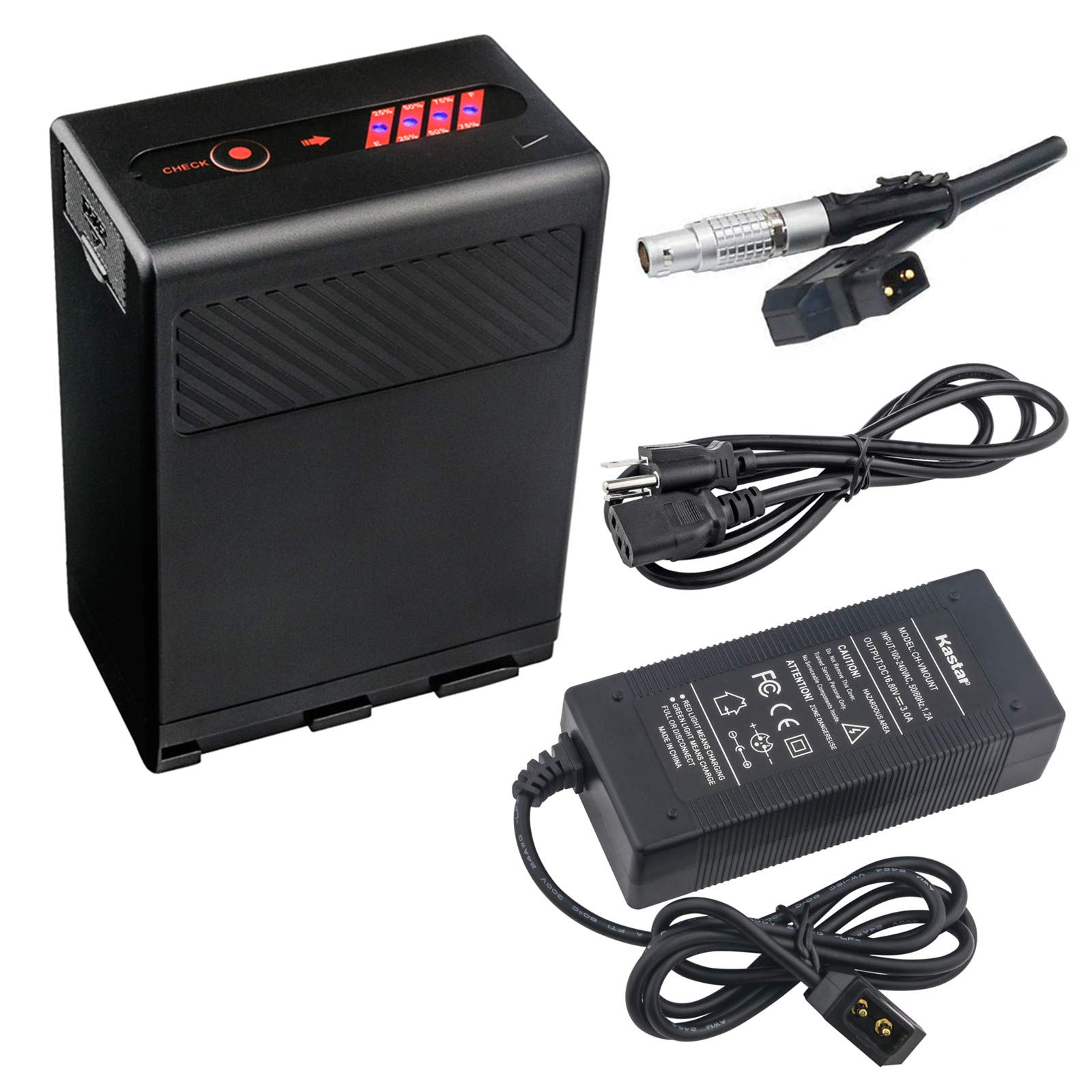 Kastar Replacement Battery and D-Tap Charger for Canon BP-A30/BP-A60/BP-A90, CG-A10/CG-A20 - Compatible with Canon EOS C200/C200B/C220B/C300 Mark II PL Cinema Cameras - Professional Video Shooting & On-the-Go Power Solution