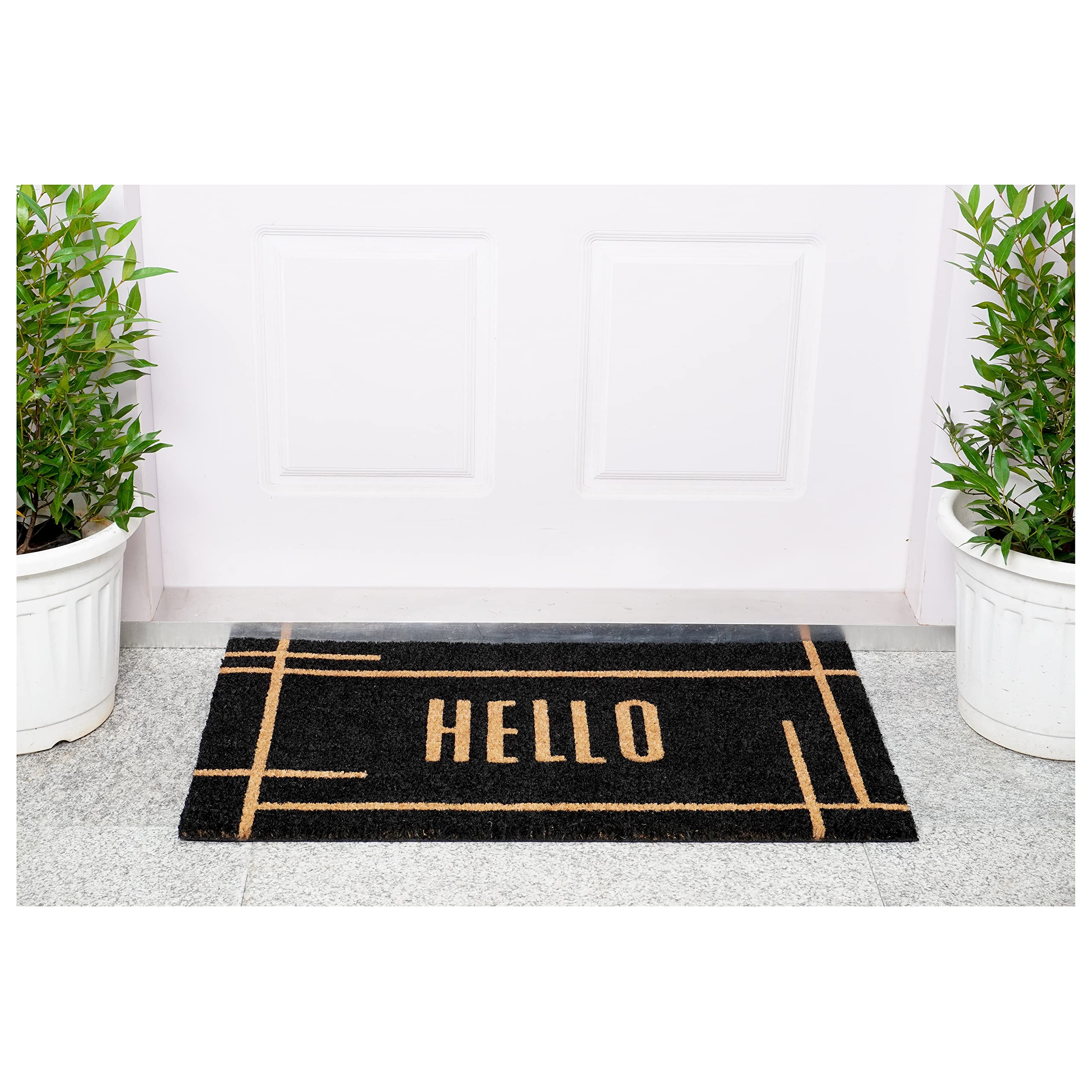 Calloway Mills 107393048 Modern Black Hello Doormat 30