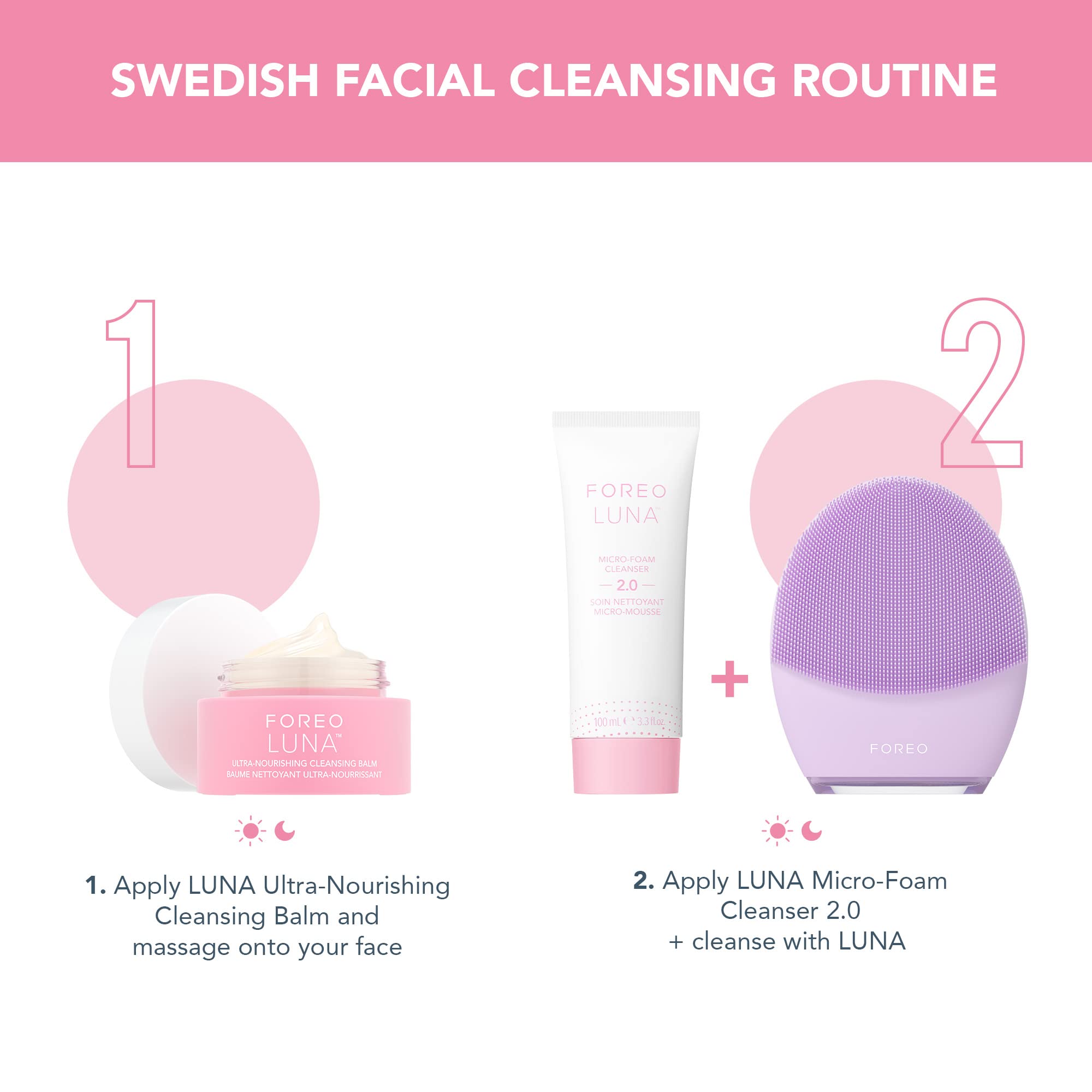 FOREO LUNA Nourishing Cleansing Balm - Gentle Waterproof Makeup Remover & Oil Cleanser for Face & Eyes | Vegan, Cruelty-Free, Fragrance-Free & Eco-Friendly | Perfect for Travel, Daily Skincare & Sensitive Skin (2.5 oz)